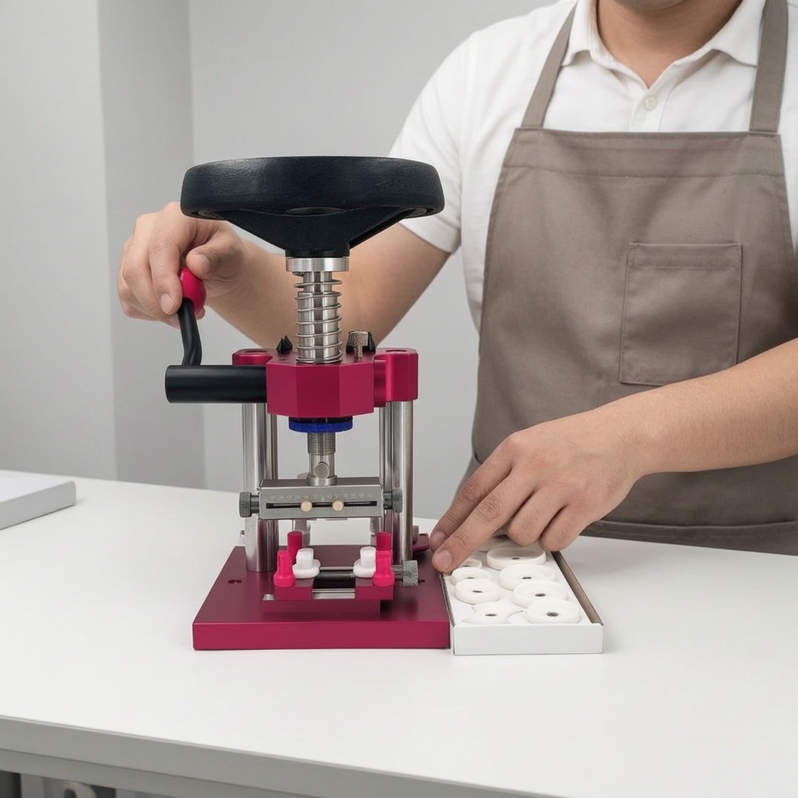 F Fityle Compresor Manual para Caja Reloj Manual compresor para Cerrar Relojes con Matrices, Abridor Cajas Relojes