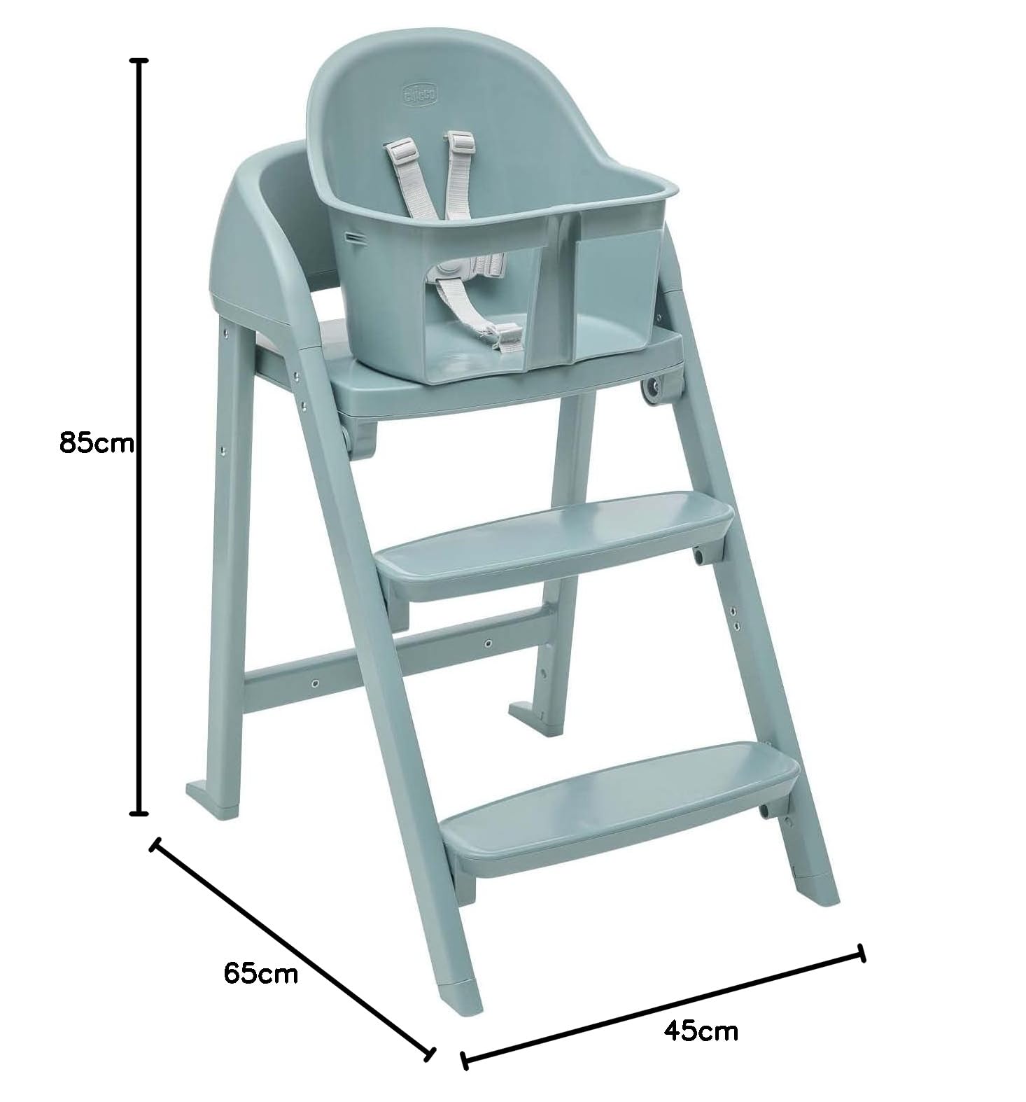 Chicco Crescendo Lite Seggiolone Pappa Evolutivo per Bambini dai 6 Mesi fino a 110 kg, Como Lake, Verde Acqua