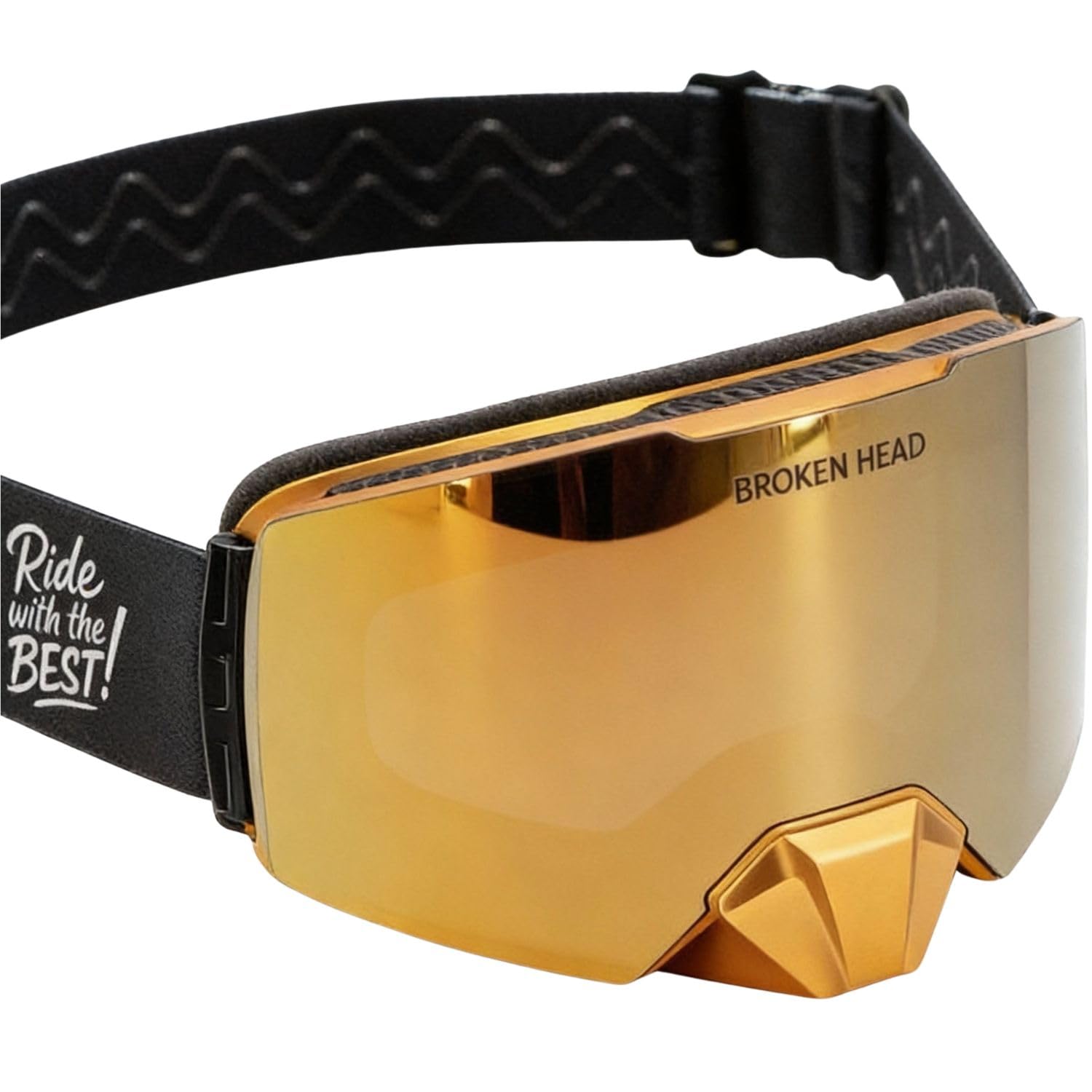 Broken Head MX-Brille Motocross & Supermoto Goggle MadRex | Magnetisches Antibeschlag-Doppelglas, Verspiegelter UV-400 Schutz, OTG Brillenträger geeignet