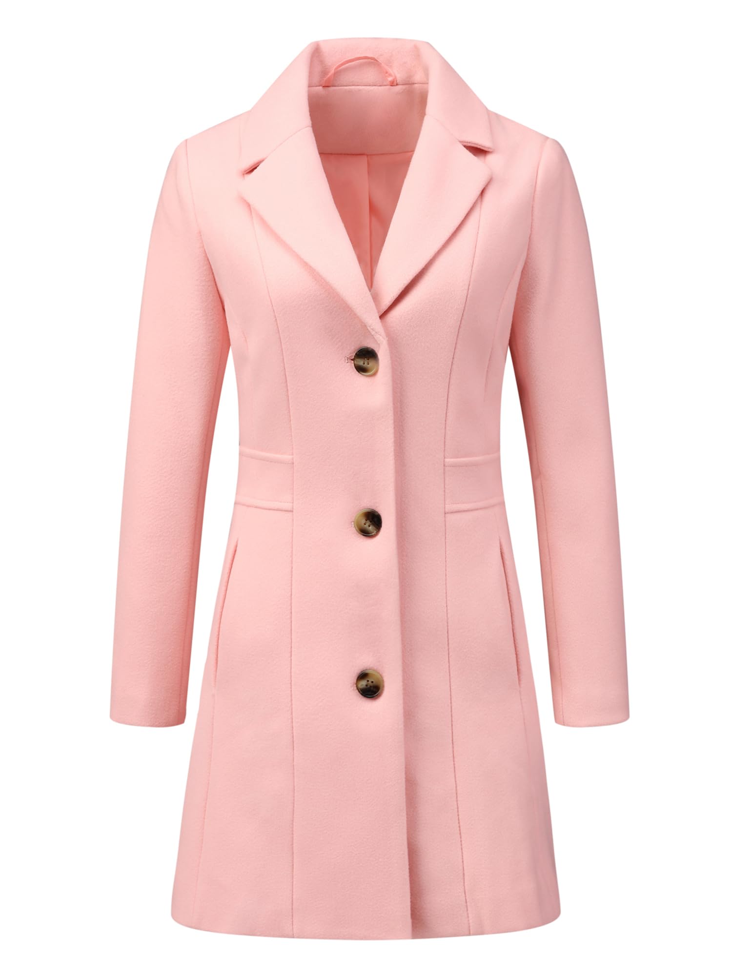 Allegra K Womens Winter Elegant Pea Coat 2026 Single Breasted Long Overcoat