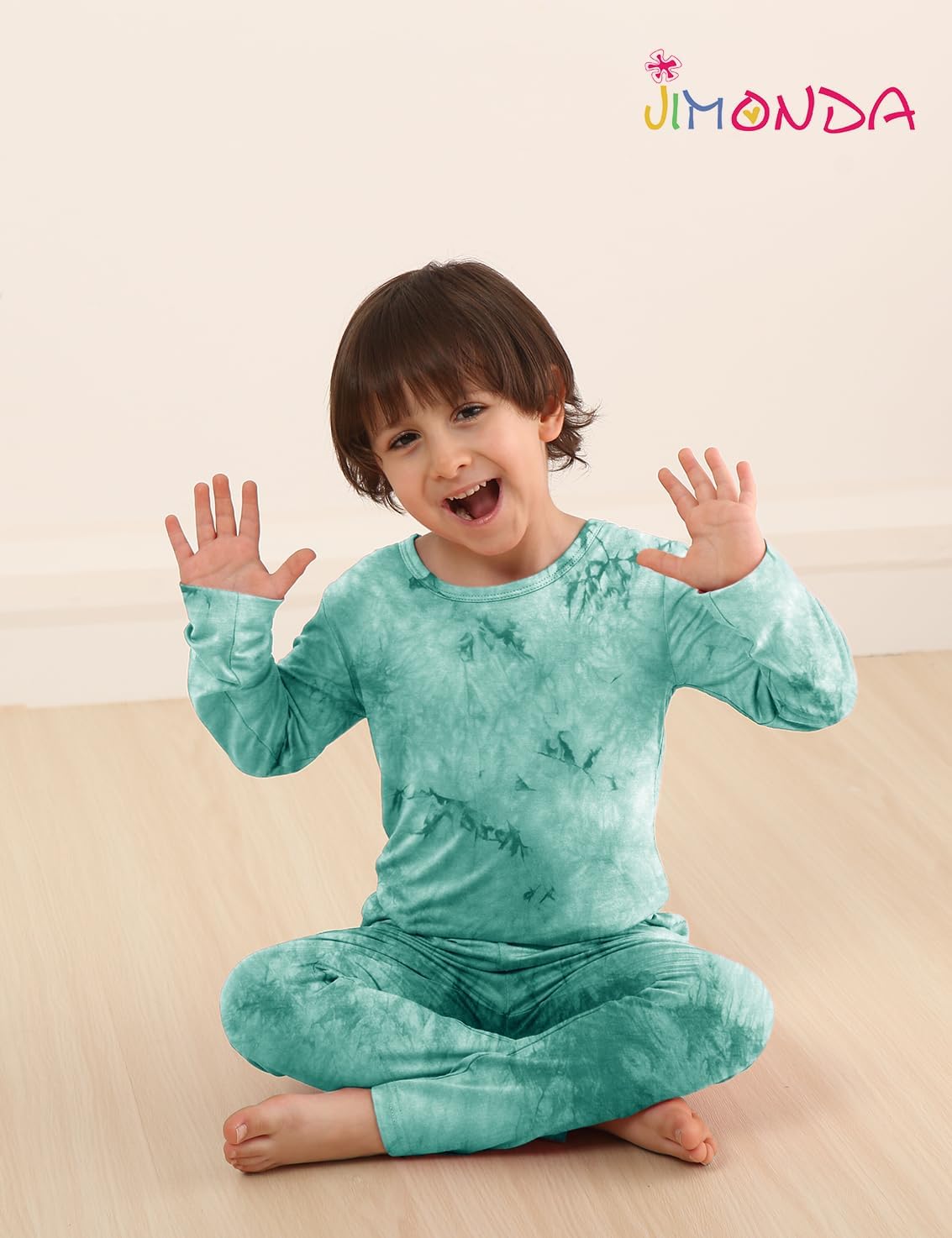 Jimonda Kids Soft Rayon From Bamboo Sleepwear Long Sleeve Boys Girls Pajama Outdoor 2-Piece tops&pant Casual sets Tie Dye PJ - Image 3