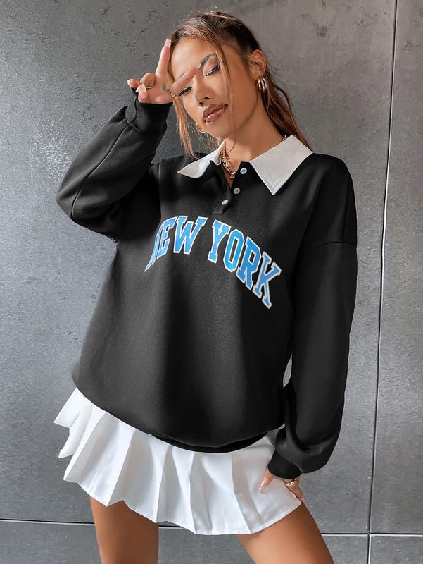 Image of Women Collar Button Hoodie /Sweatshirt | Polycotton Hoodies for Gym, Travel & Everyday Wear | Warm & Comfortable Casual Wear