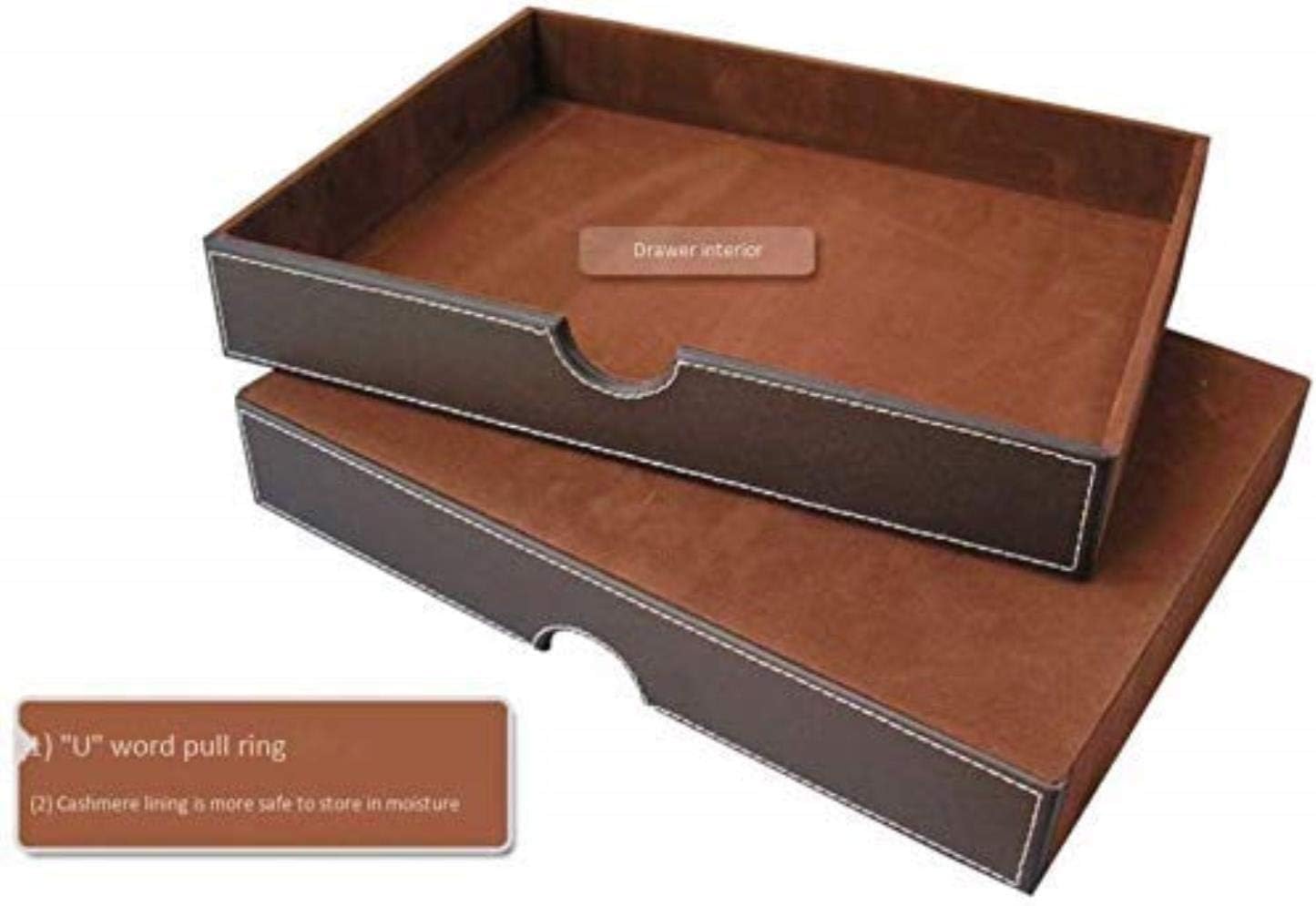 Schedario piatto con 3 cassetti, organizer per documenti da scrivania, con cassetto marrone, libreria