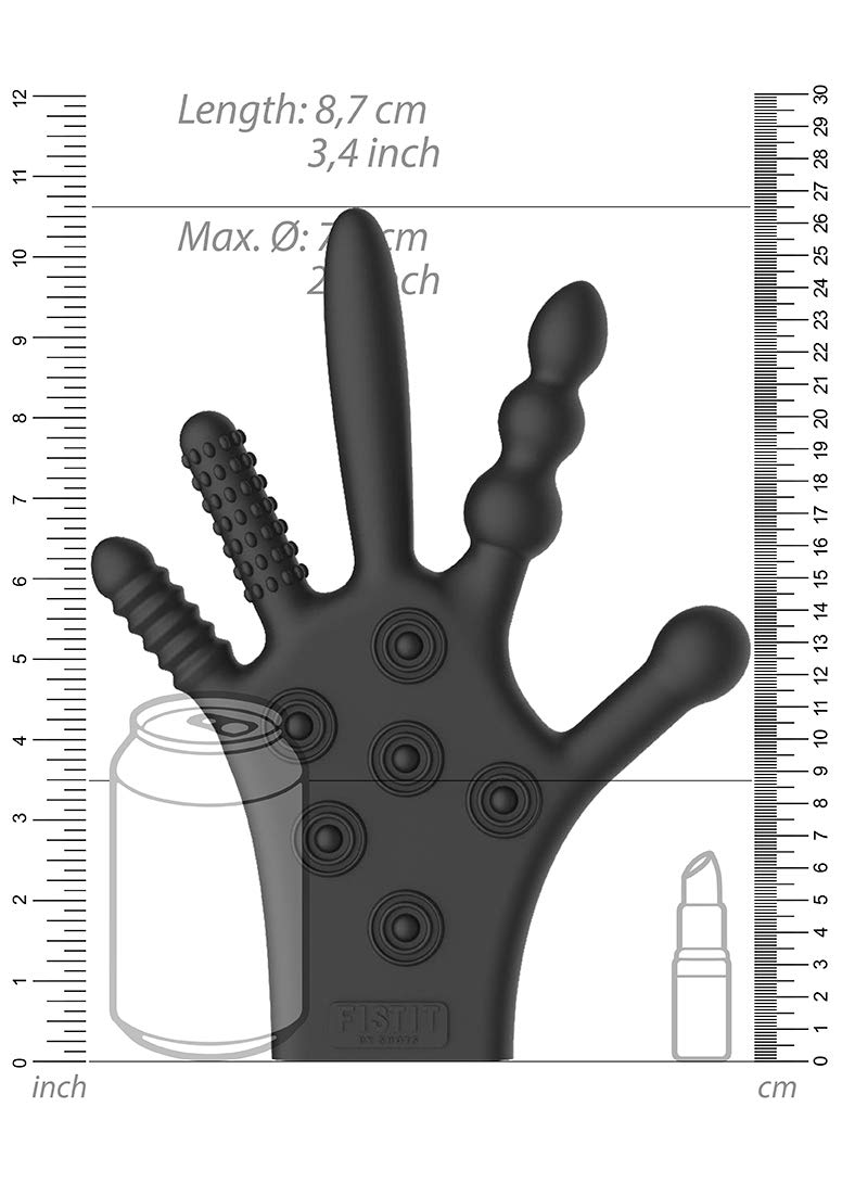 FISTIT Silicone Stimulation Glove - Black 230 g