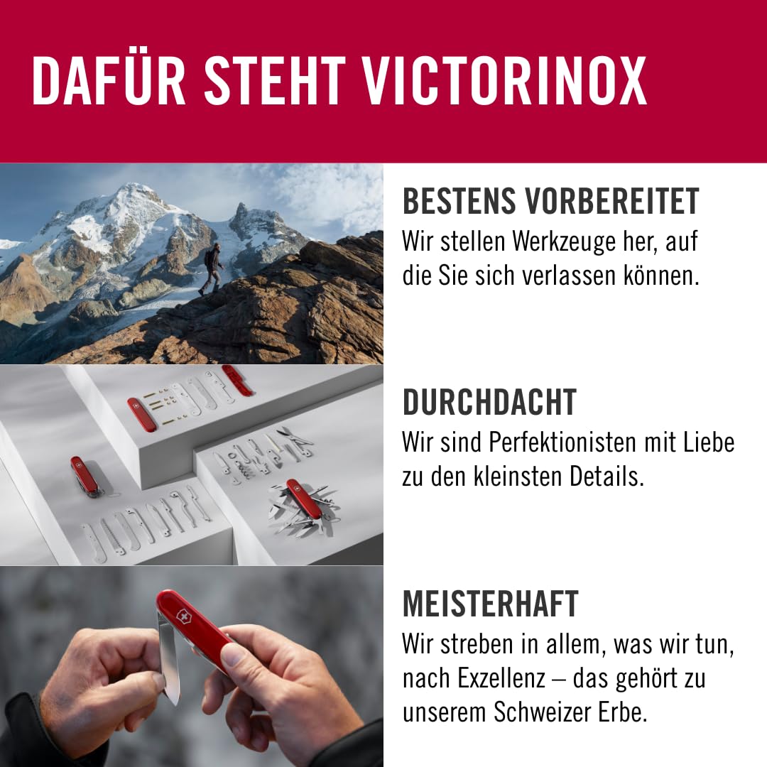 Victorinox Taschenwerkzeug Companion Slim Alox, Multitool, 6 Funktionen, Inkl. Schere, Paketöffner, Schraubendreher, Swiss Made, Rot