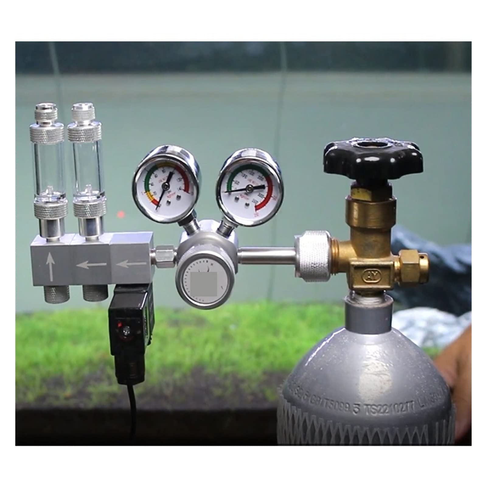 Sprzęt do spawania gazowego Akwarium CO2 Regulator CO2 Zawór elektromagliczny zaworu zmniejszającego zawór elektromagliczny CO2 Kontrola regulacji ciśnienia dwubiegunowego Akcesoria do pomp powietrza