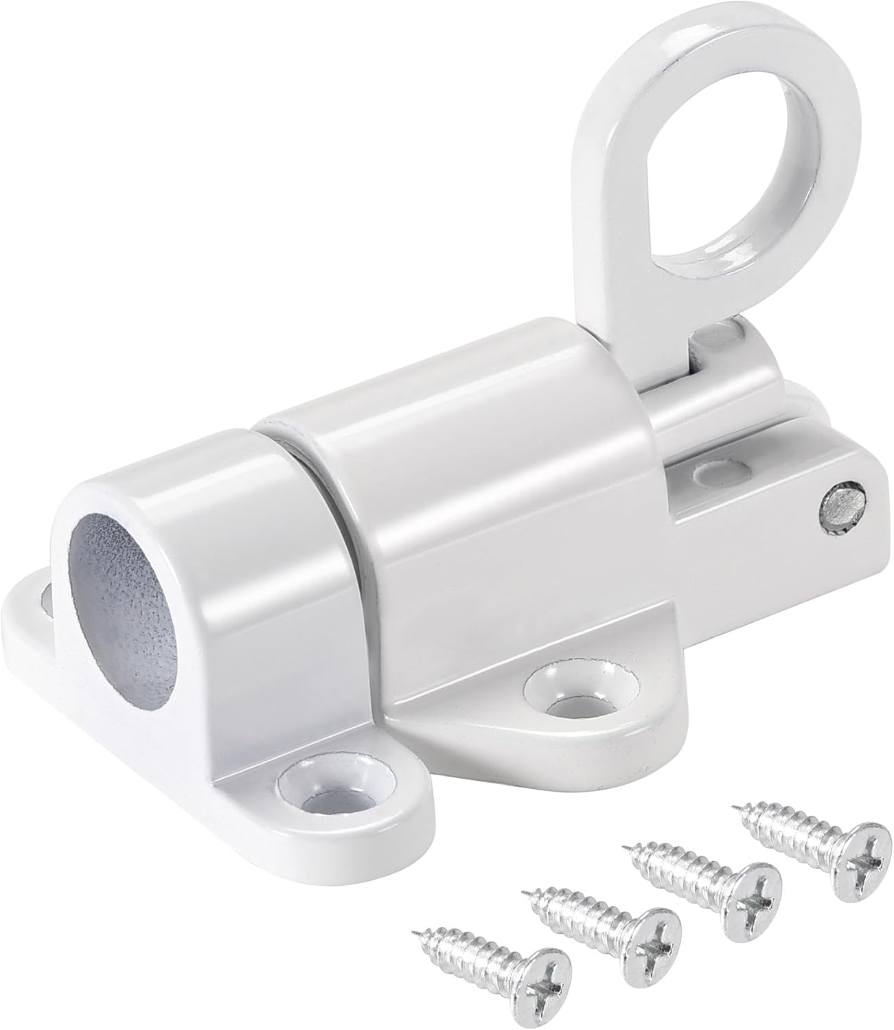 uxcell Door Spring Bolt, Aluminum Alloy Security Automatic Window Gate Latch Bounce Lock White