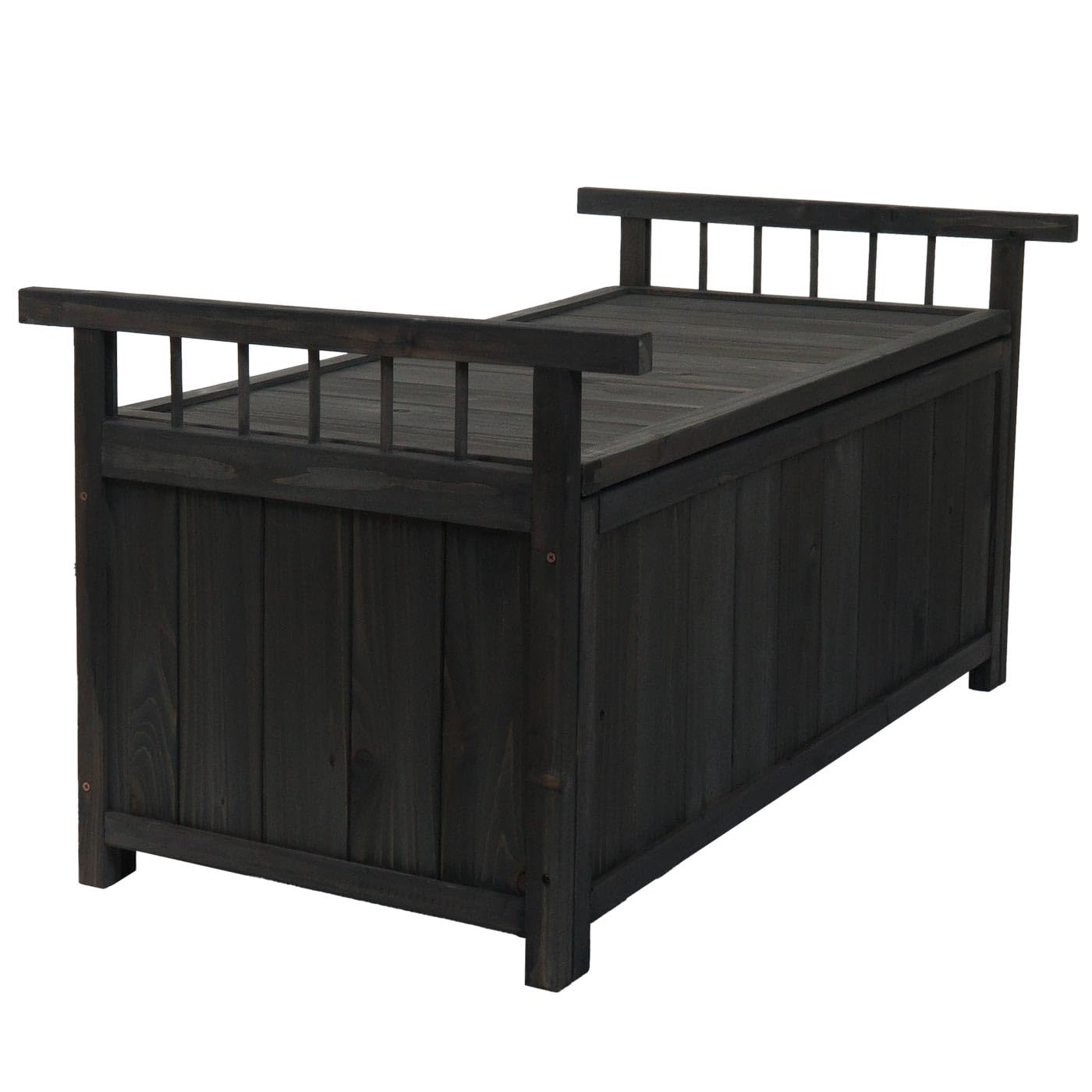 Mendler Cassapanca HWC-O13, contenitore per cuscini panca da giardino, legno di abete MVG 53x108x60cm - antracite
