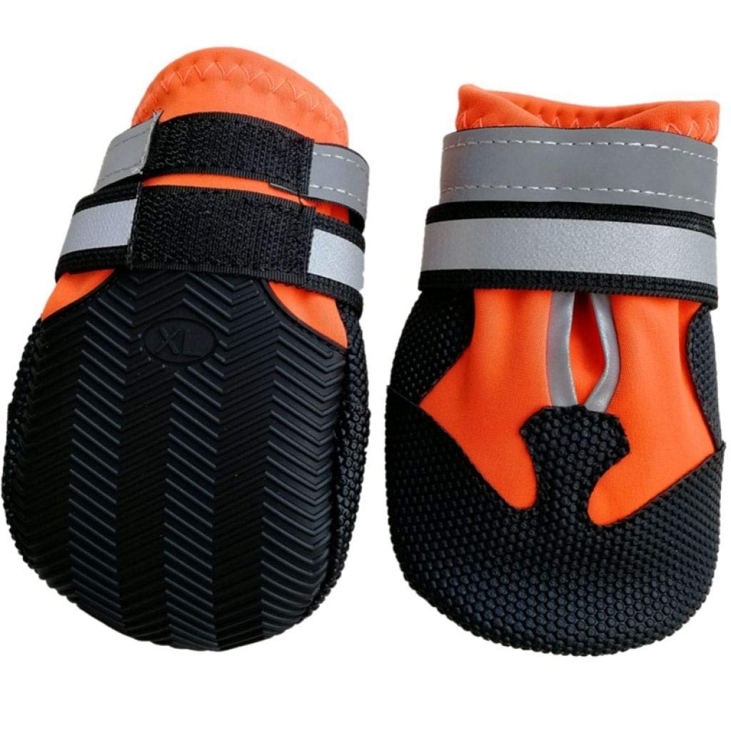 JHKSO 4Pcs Breathable Mesh Dog Shoes Paw Protectors with Reflective and Adjustable Straps and Wear-Resisting Soles