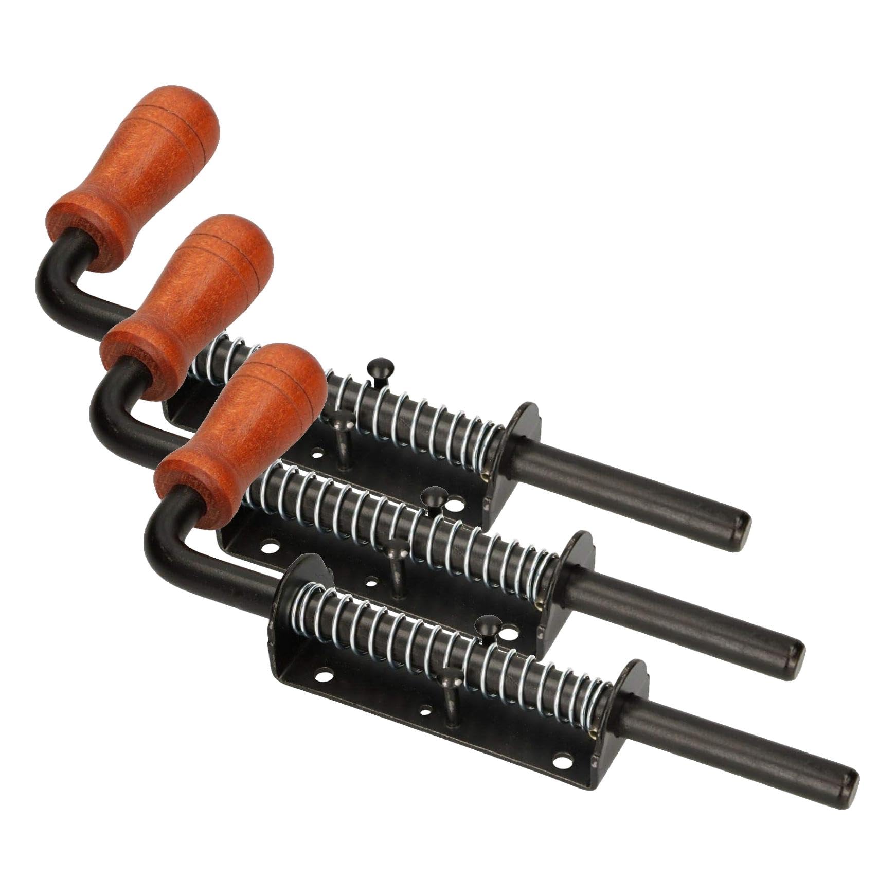 Verrou à ressort argenté KOTARBAU 260 mm pour porte de garage et abri | Lot de 3