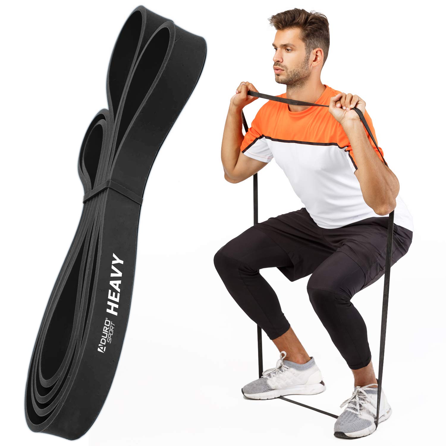 Aduro Sport Super Resistance Bands 41" Stretch Bands for Exercise Workout Bands Stretching Strap with Loops for Flexibility Pull Up Bands