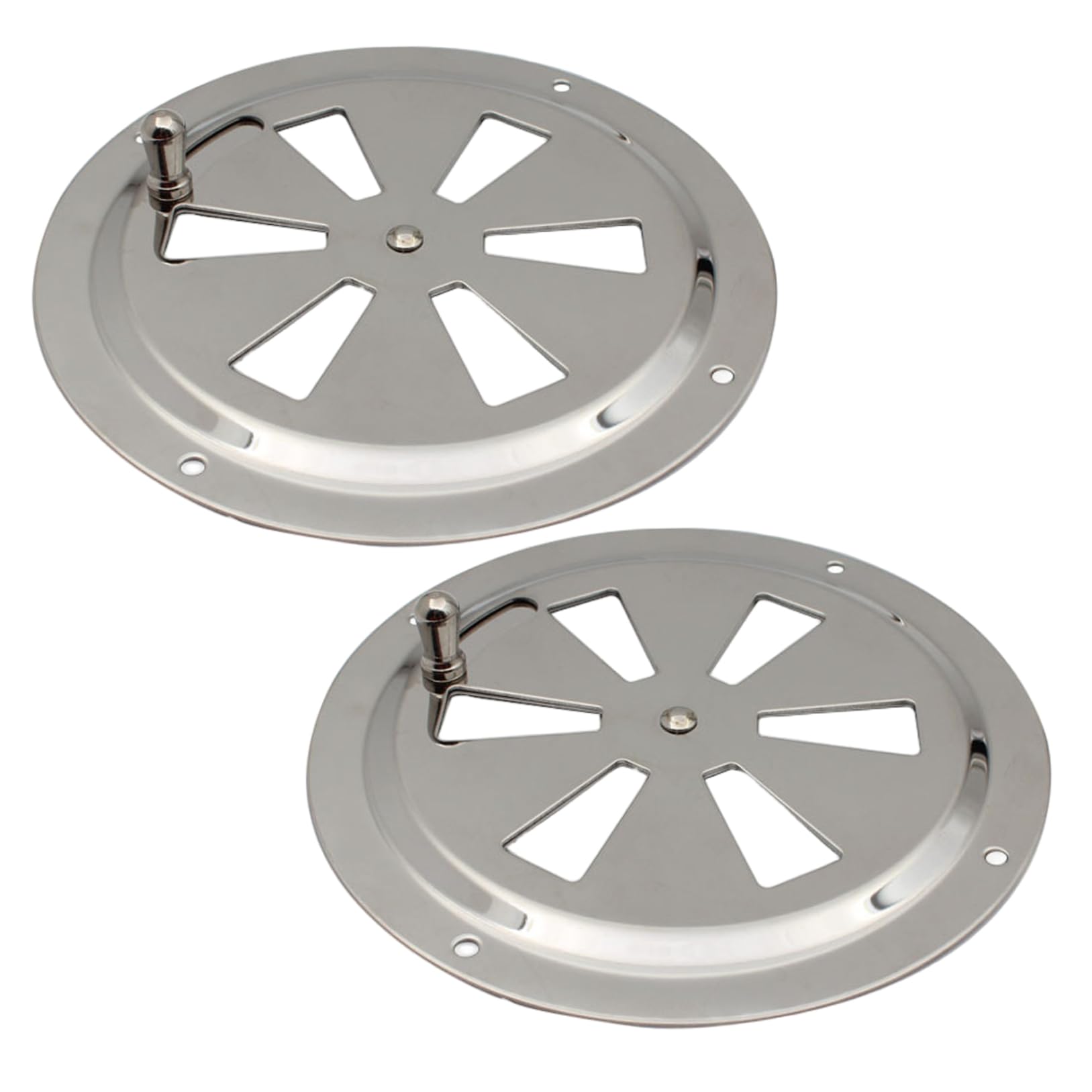 2Pcs Ventilation Grille, 5 Inch Lockable Stainless Steel Air Vent Adjustable Round Gill Plate Fan Plate for Smoker Boat House Yacht Louvered Vent Air Covers Soffit