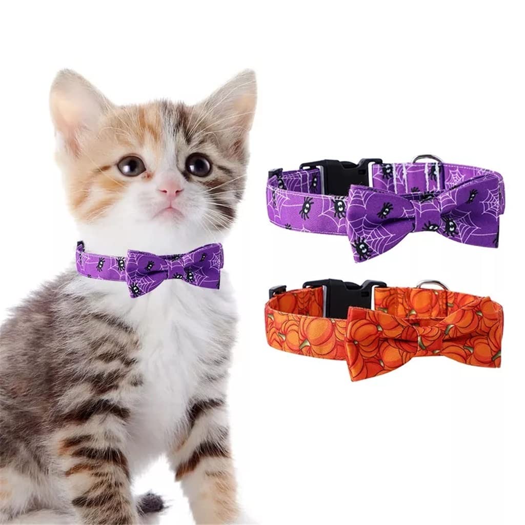Collar de perro para mascotas Halloween con lazo araña calabaza desmontable Adecuado para, Pascua, Día San Valentín, etc