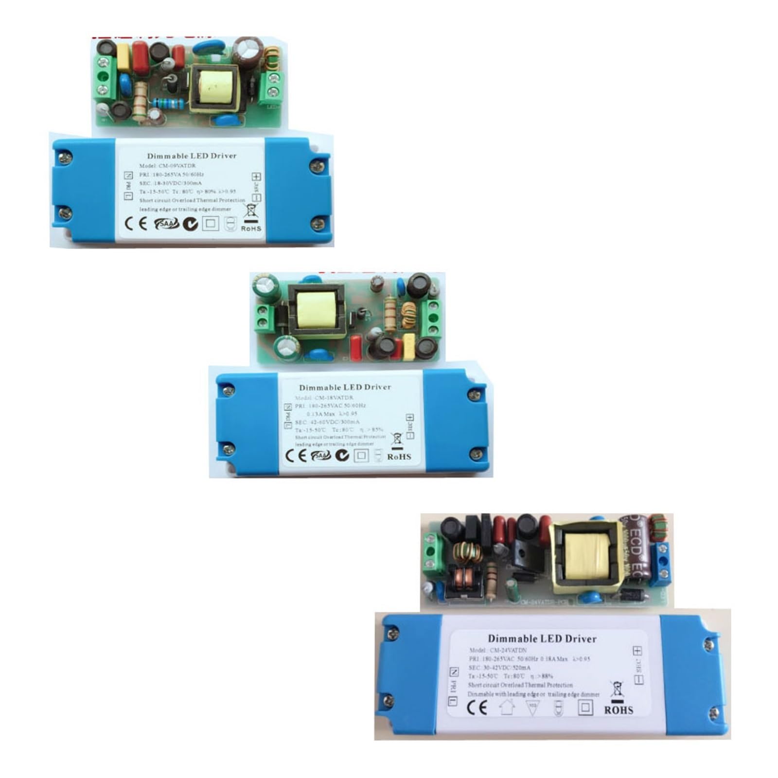 Dimmerabile con dimmer Trailing Edge Triac 40W 60W Morsettiera driver LED for lampada da soffitto Uscita 300-1500mA costante(38-48V 550mA)
