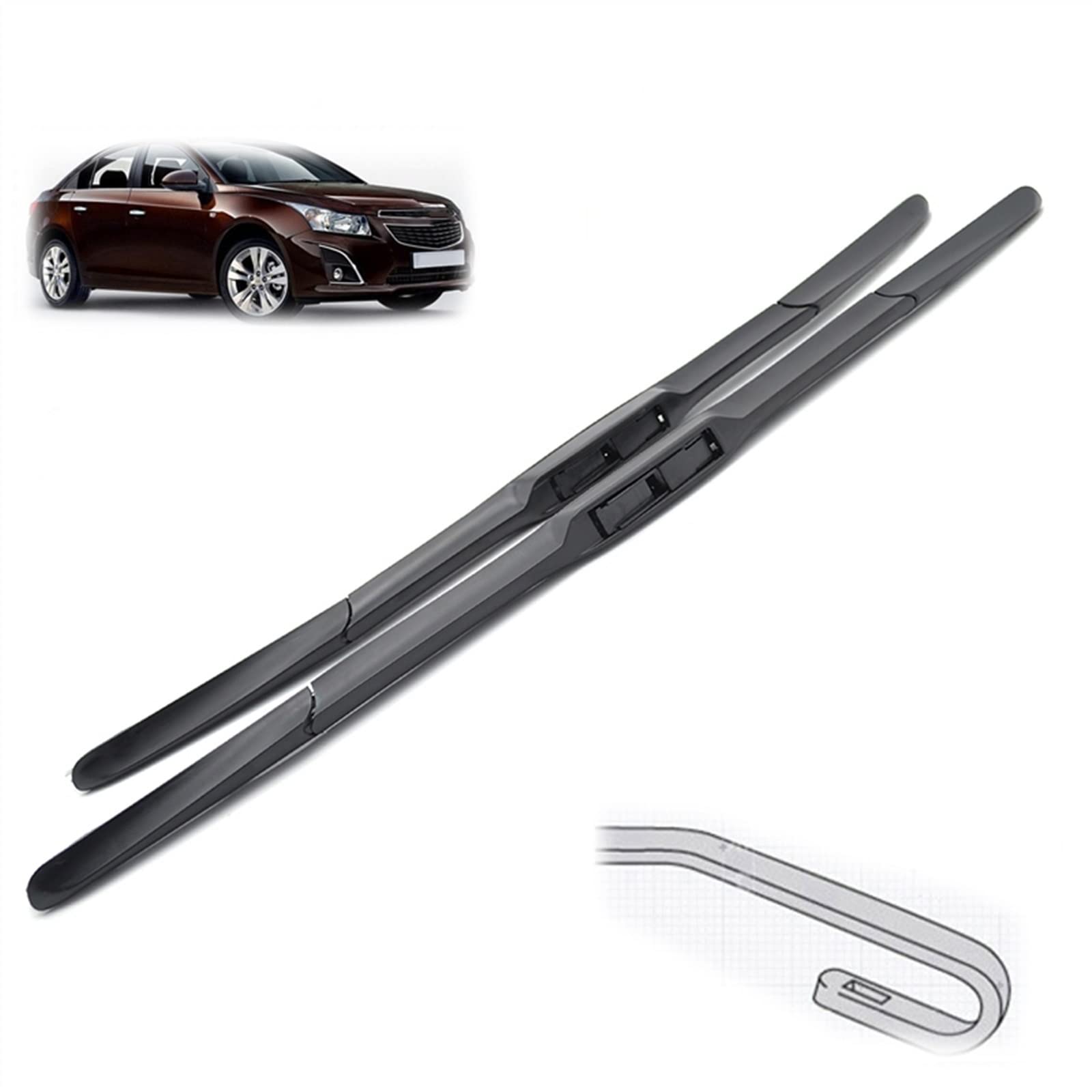 Essuie-glace hybride 24+18 pouces pare-brise Cruze J300 essuyage silencieux