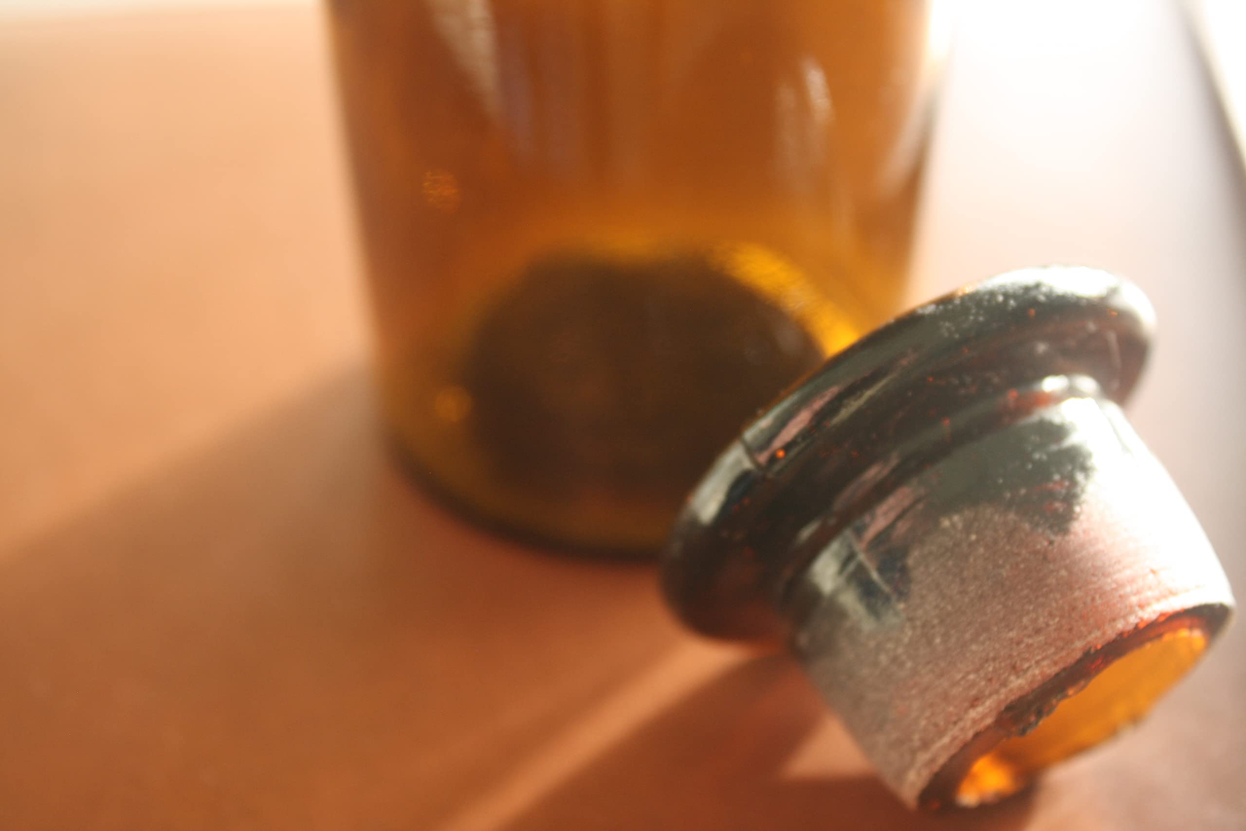 JoanLab Apothekerflasche (6er Pack) aus Braunglas mit Schliffdeckel, 125 ml, für Labor, Apotheke, Küche