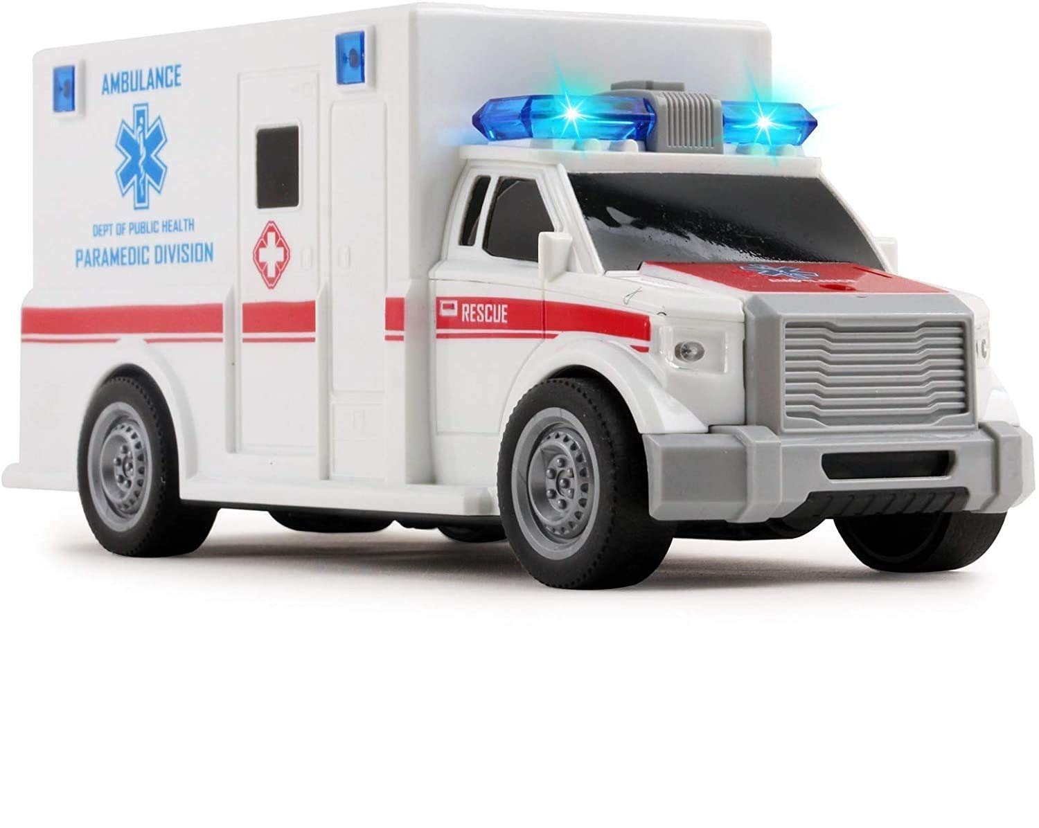 Sponsored Ad - Ambulance Van Toy Friction Powered Toy car with Lights and Sounds Kids Medical Transport Emergency Vehicle Push and go Pretend Play Gift for Children Boys Girls