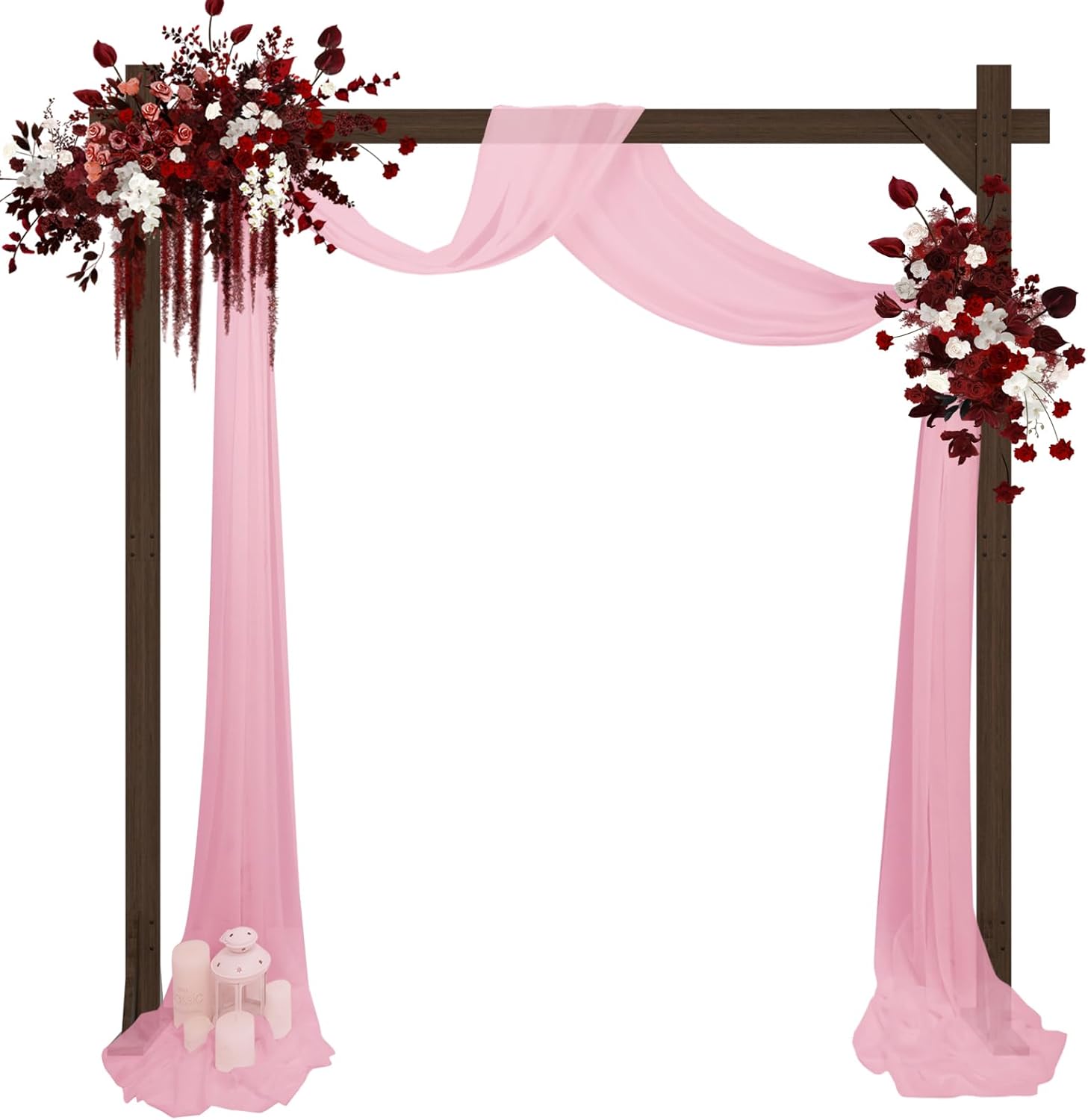 Babenest 7.38FT Wooden Wedding Arch, Square Wood Backdrop Arbor Stand, Indoor Outdoor Wedding Arbor for Rustic Ceremony Birthday Party Bridal Baby Shower Banquet Proposal Scene Garden Decoration Rectangle