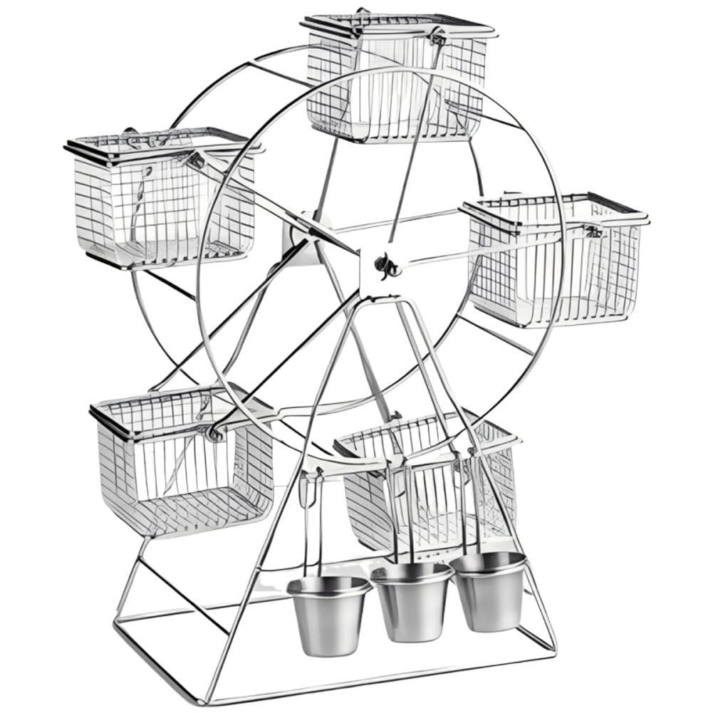 Soporte giratorio de acero inoxidable con 5 cestas para cupcakes y alimentos