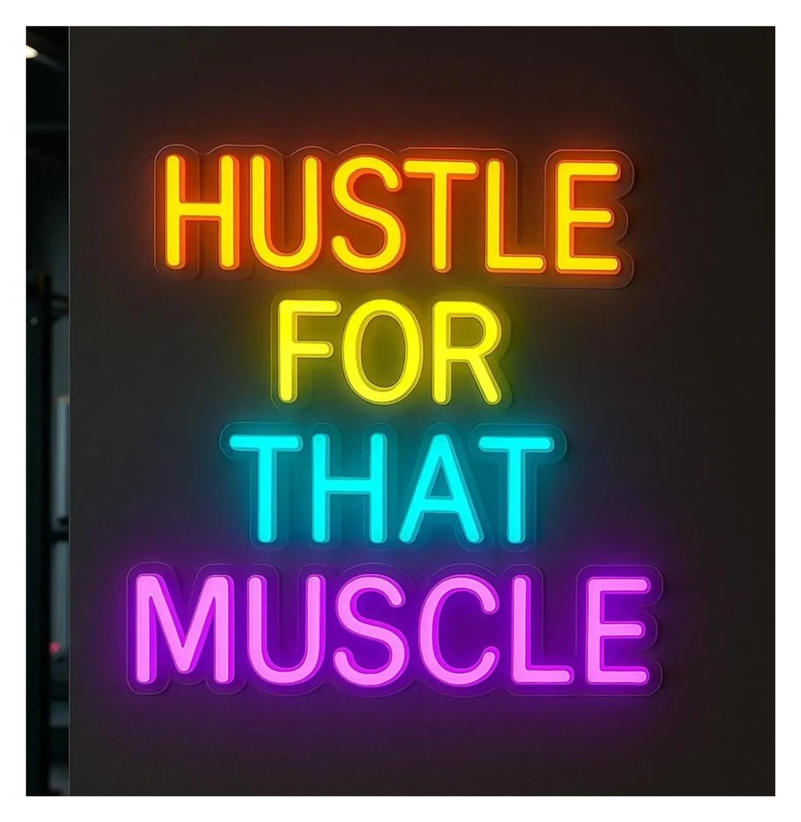 SHOUXI Sign Lamp Physical Exercises Neon Sign Gym Room Push Your Limits Motivational Slogans Decor Idea for A Trainer 38cm