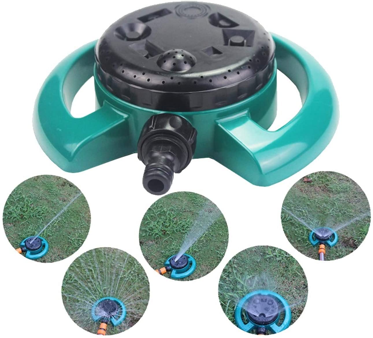 Aspersor de Jardín Automático Aspersores De Riego Disco de riego giratorio Aspersor de ocho funciones Sistema de riego automático Aspersor de césped de jardín Aspersor automático para todas las