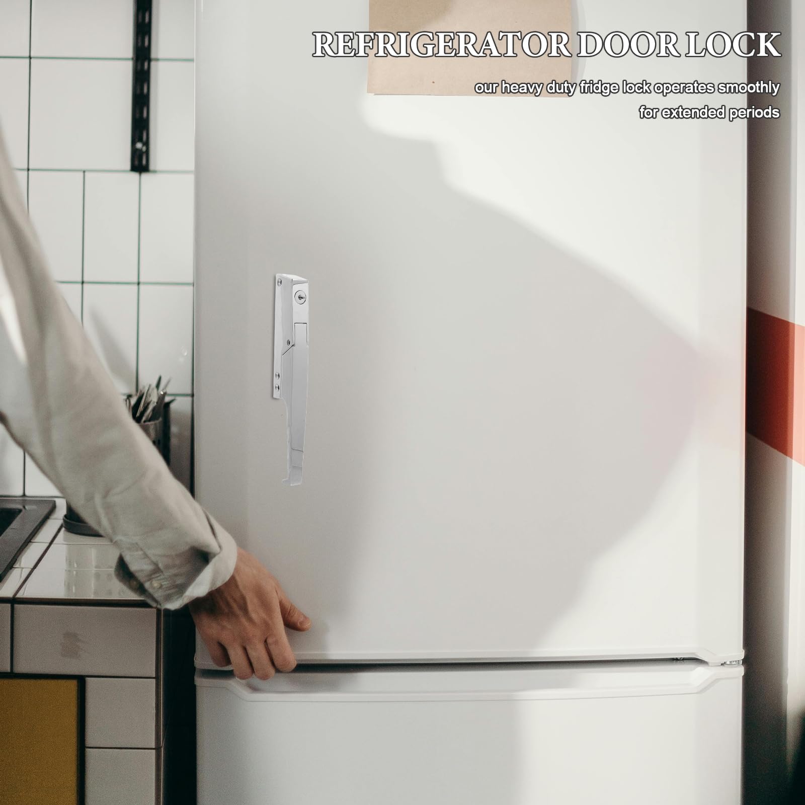 Veemoon Cerradura para Puerta de Refrigerador-congelador con Llave, Pestillo Resistente de Aleación para Cámaras Frigoríficas, Cierre Seguro para Puertas Dobles en Entornos Comerciales