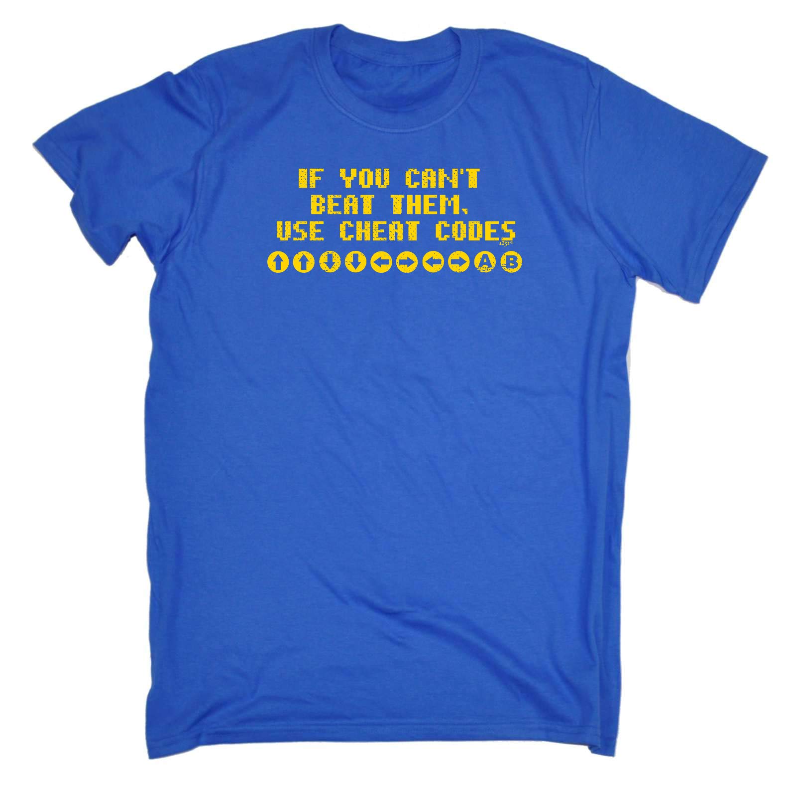 123tFunny Novelty Tee - If You Cant Beat Them Use Cheat Codes Mens T-Shirt