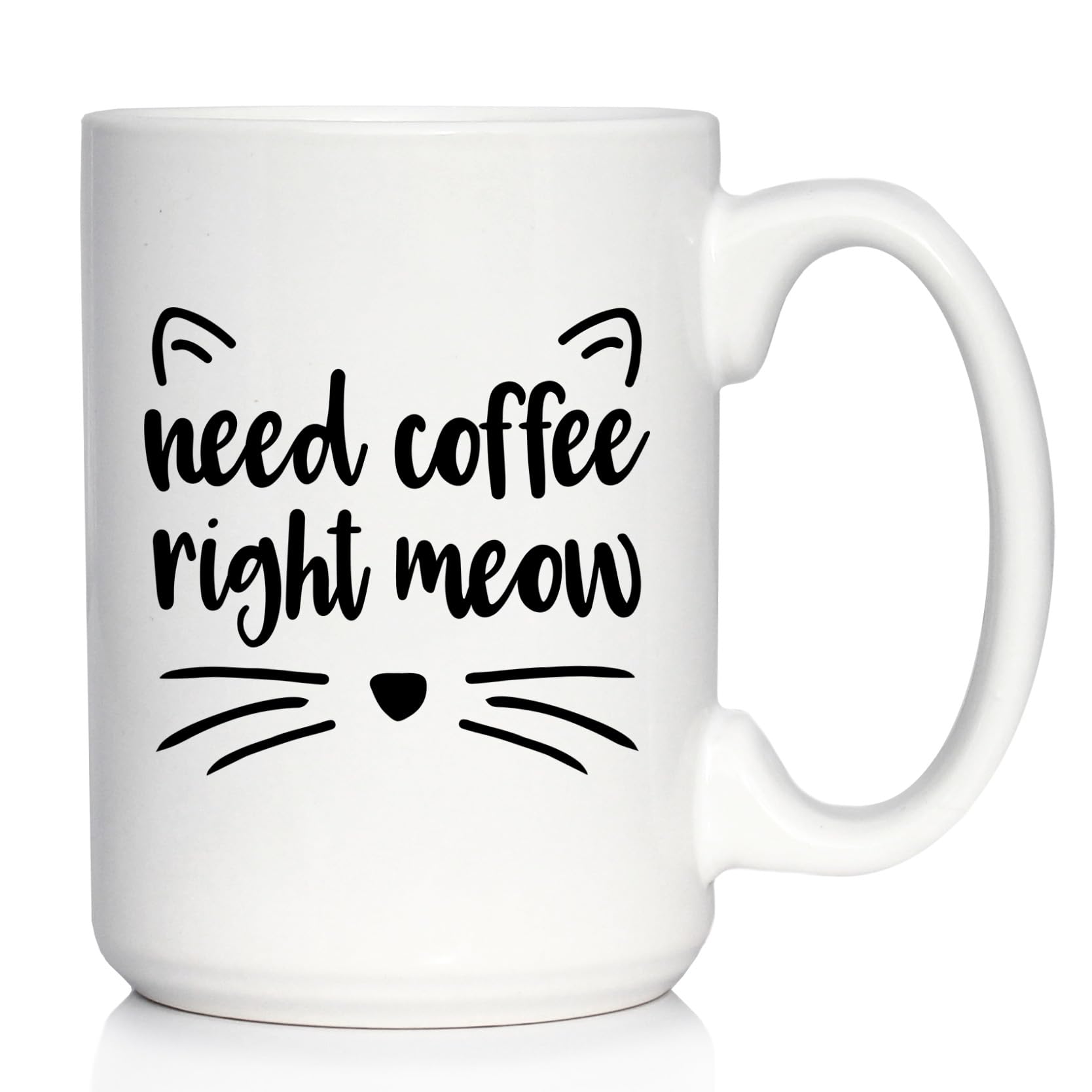 Bevvee Need Coffee Right Meow - Funny Cat Themed Coffee Mug ...