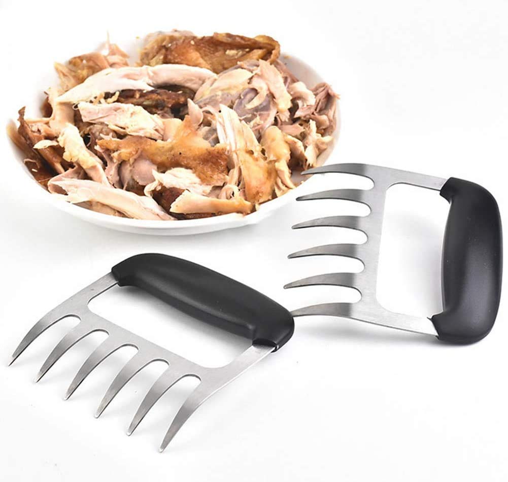 Fleischkrallen aus rostfreiem Stahl Bärentatzen Krallen Cutter Teiler Kochutensilien zum Grillen Rindfleisch, Brust, Pute und Braten 1 Paar