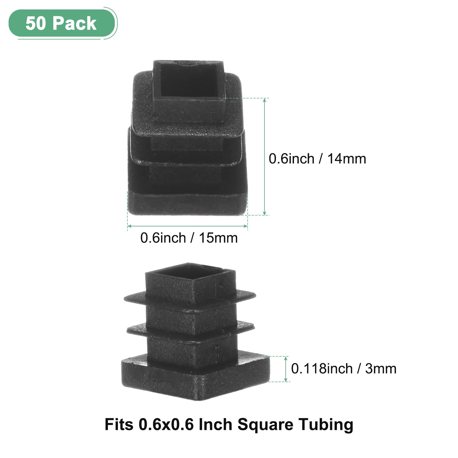M METERXITY 50-Pack Square Tubing End Caps - Image 3