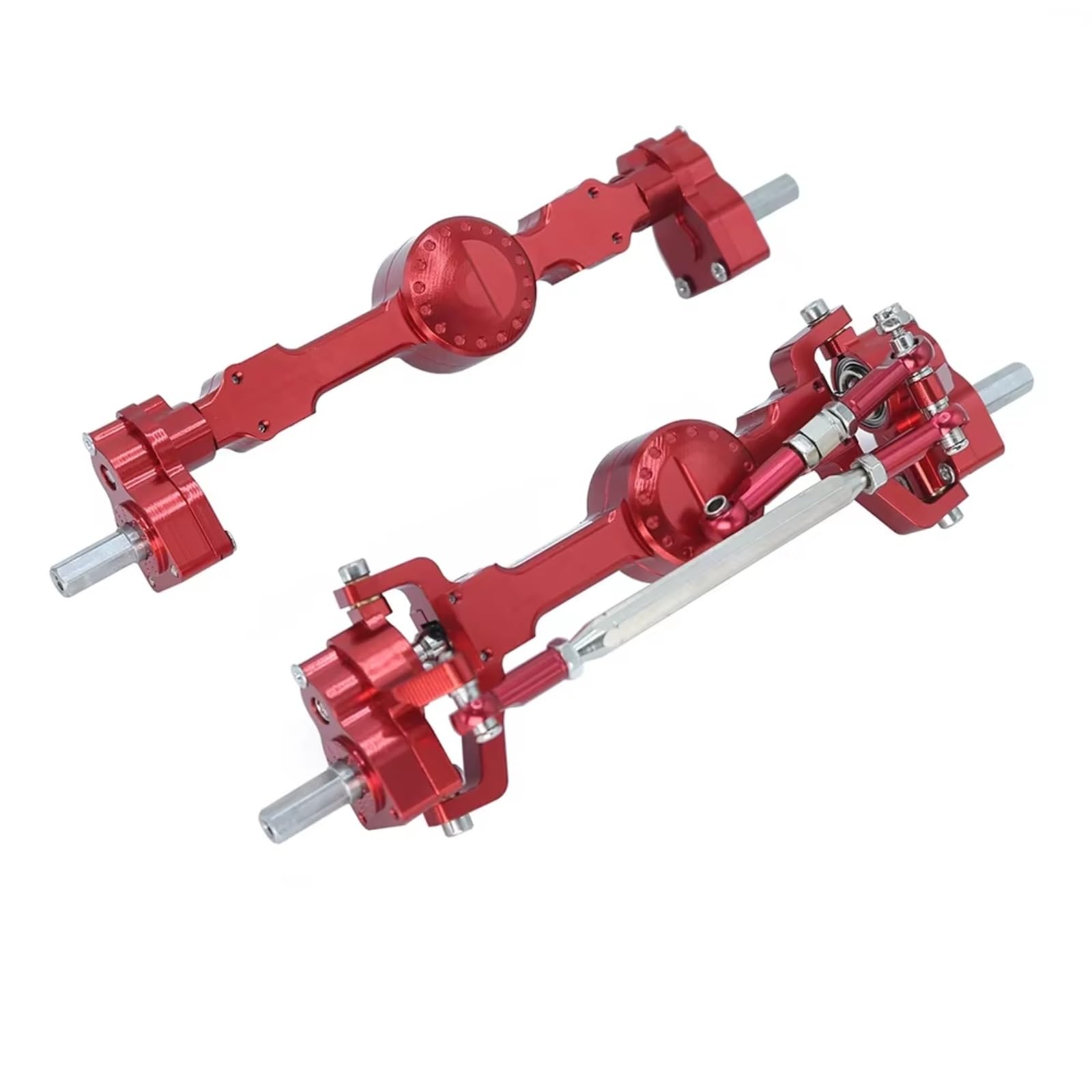 Compatible con MN para Mn99S MND90 MND91 para MN78 para MN168 1/12 Juego De Ejes Portal Delantero Y Trasero Metal CNC para Actualización Coche RC Piezas