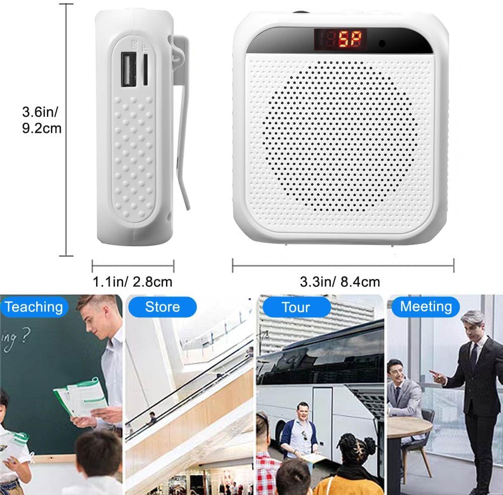 Portable Voice Amplifier for Teachers, Rechargeable Personal Amplifier Mic PA System Headset Microphone with Speaker for Teachers, Training, Meeting, Tour Guide, Yoga, Classroom (White) - Image 6