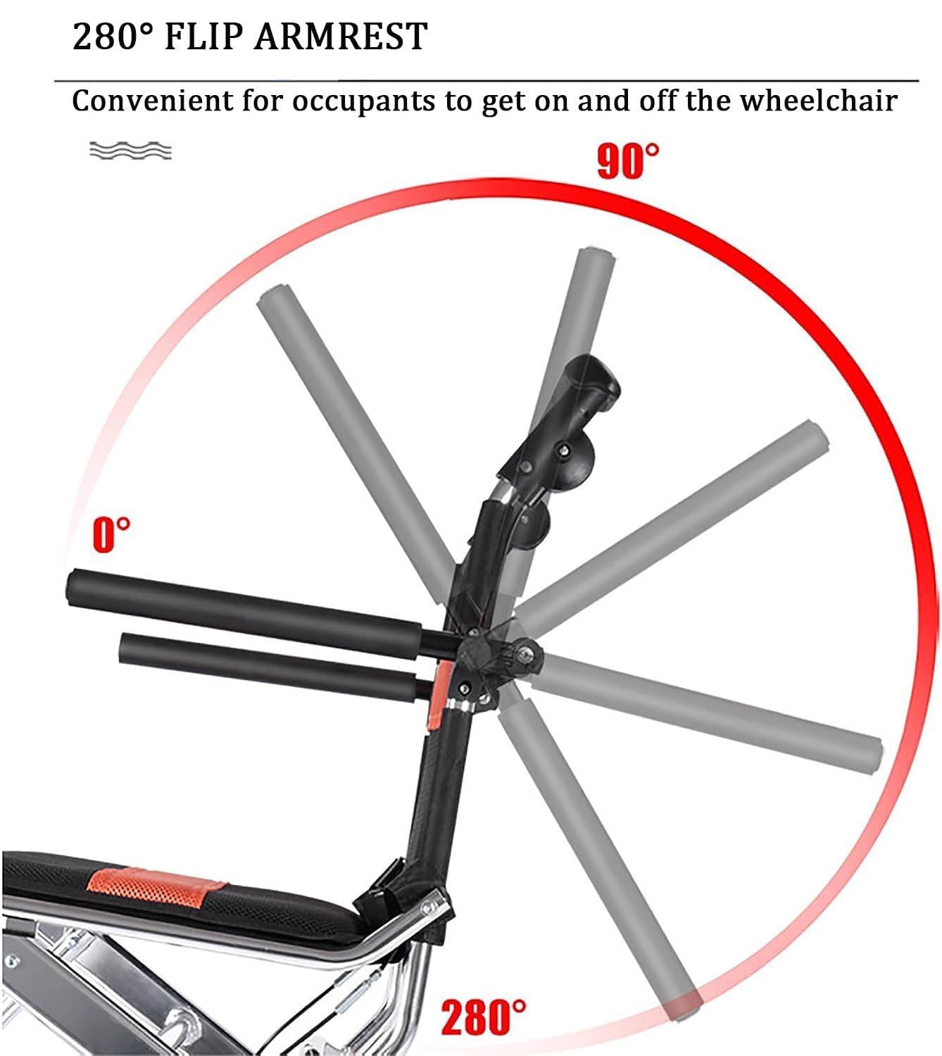 Silla ruedas Aluminio plegable ligero Soporte para silla ruedas autopropulsada aluminio plegable 220 libras, silla ruedas para adultos, silla ruedas tránsito plegable ultraligera con frenos mano