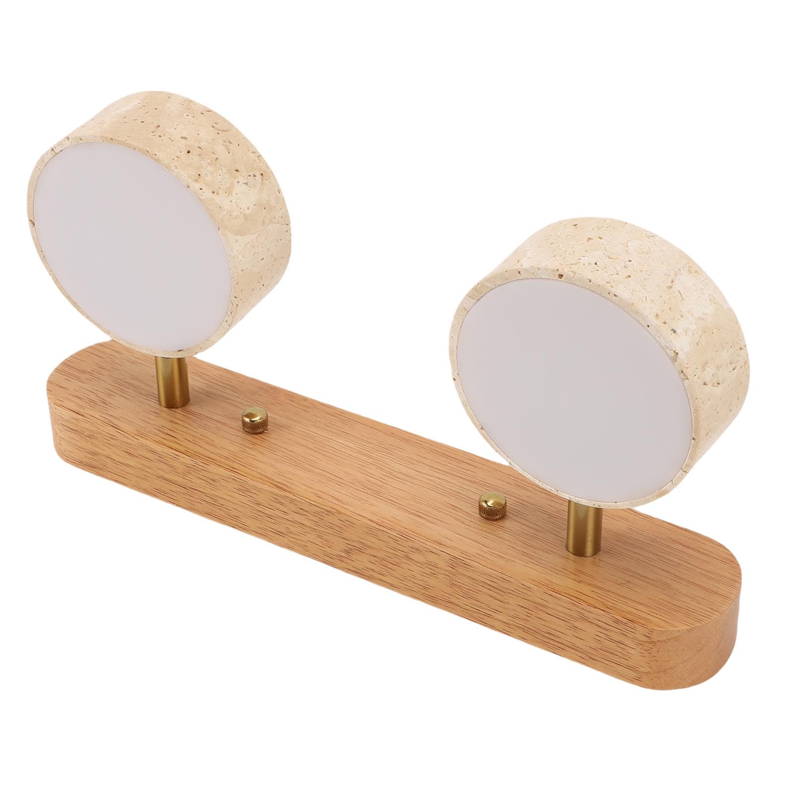 Modernlinder Vanity Light - 2 Applique Girevoli in Pietra Naturale, Elegante Oakody, Illuminazione da Parete a LED, Modi, Aree di Arredo (Colore del legno)