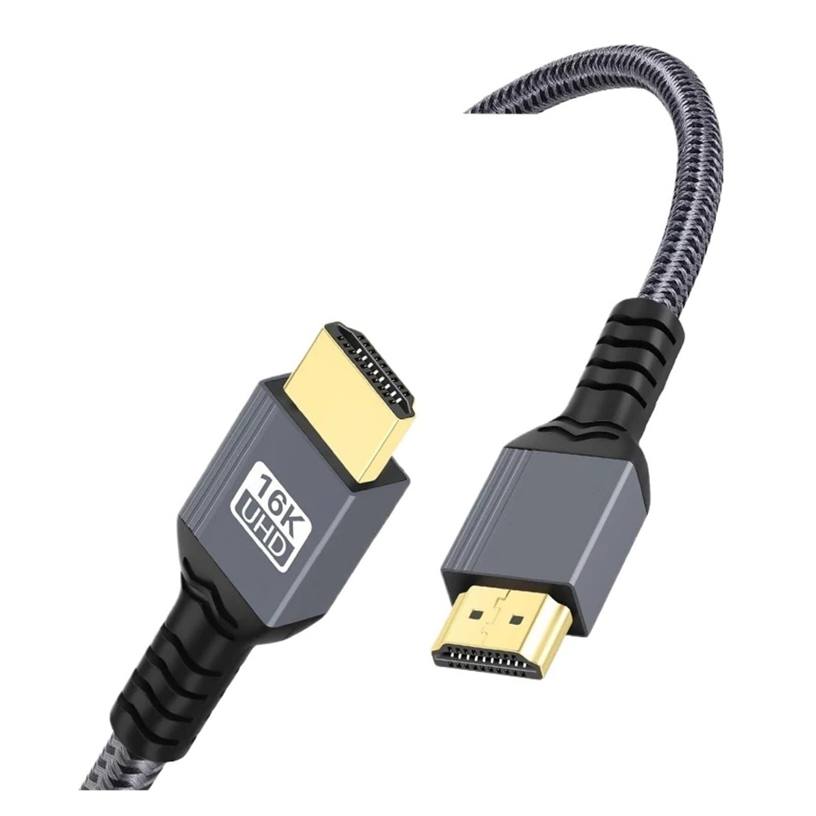 Cavo HDMI 2.2 16K A 144 Hz (8K A 60 Hz, 96 Gbps, QFT, HDR, EARC, Intrecciato, Placcato Oro, 0,5 M/1 M/2 M) Funziona Con HDTV/Laptop/PS5/Giochi(2m)