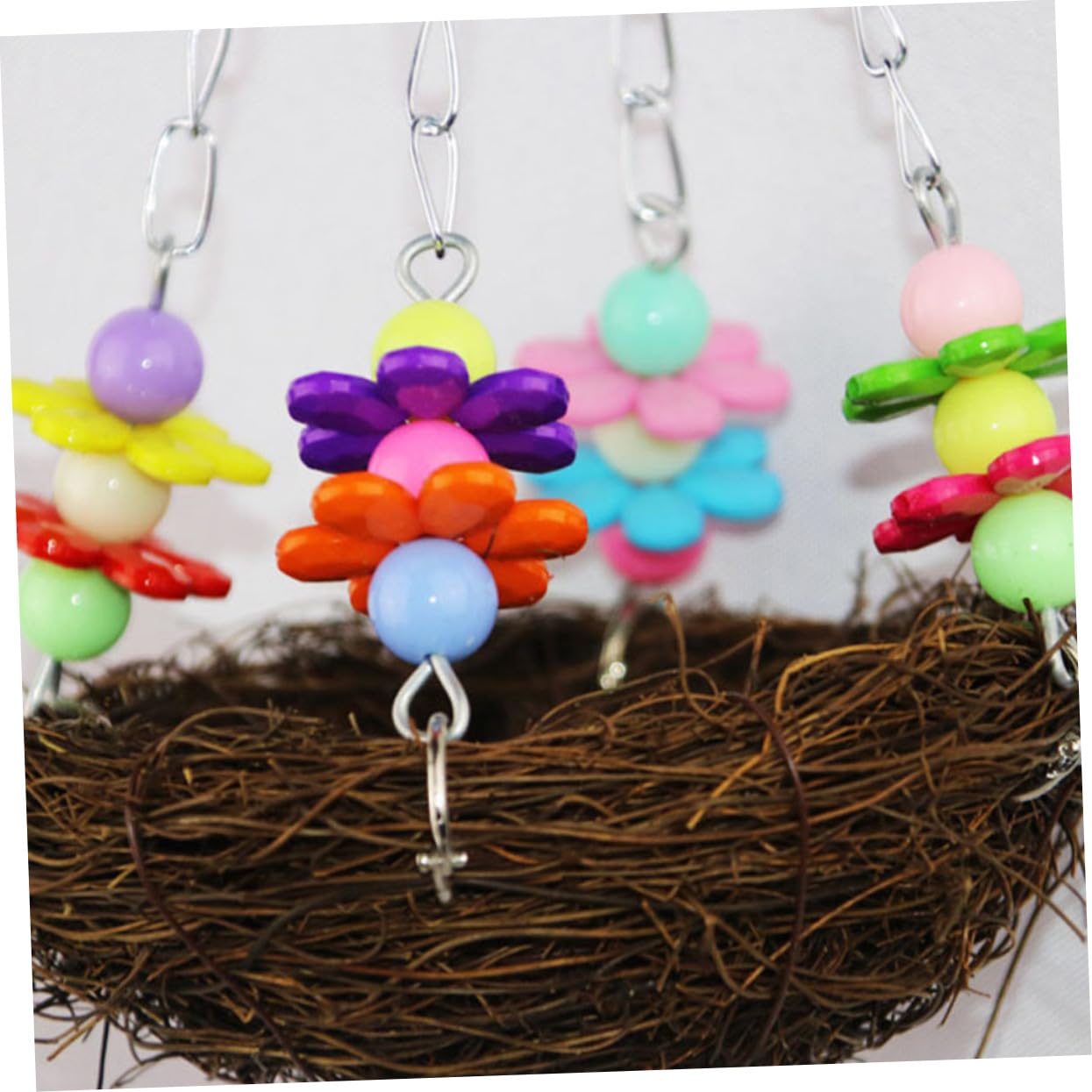 BESPORTBLE 2 Piezas Columpio para Pájaros Juguete Loro Columpio Ratán Columpio Loro Pequeños Productos para Mascotas Columpio Juguete Rota Juguete Cacatúa Madera Jaula