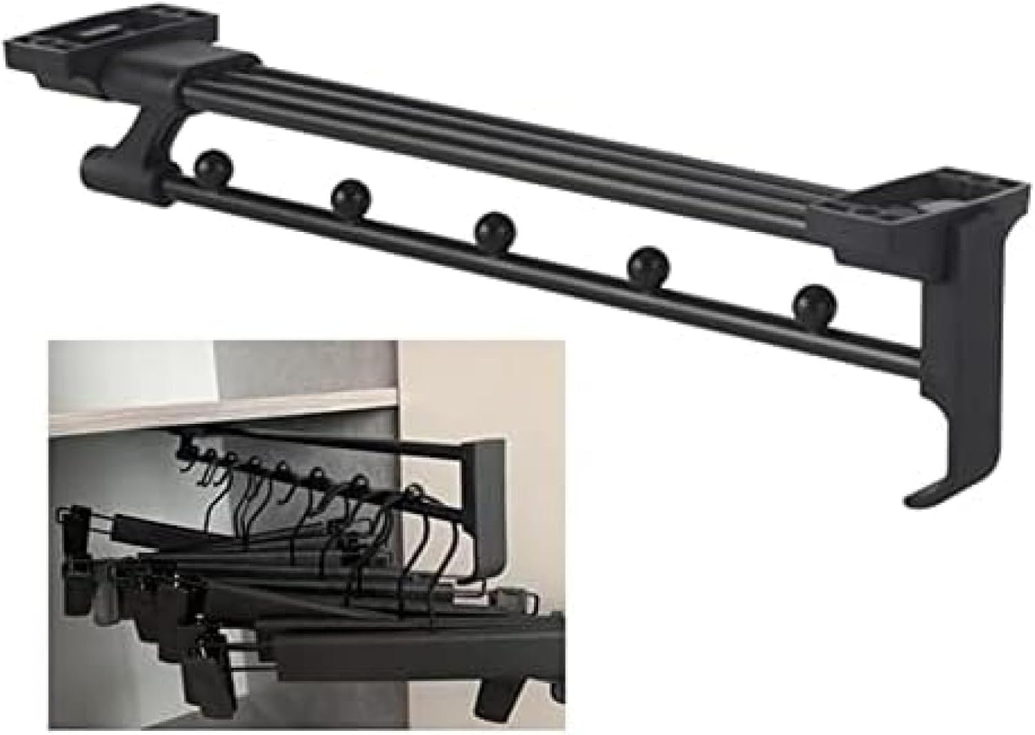 Tringle rétractable 35 cm pour suspendre les pantalons sans pli