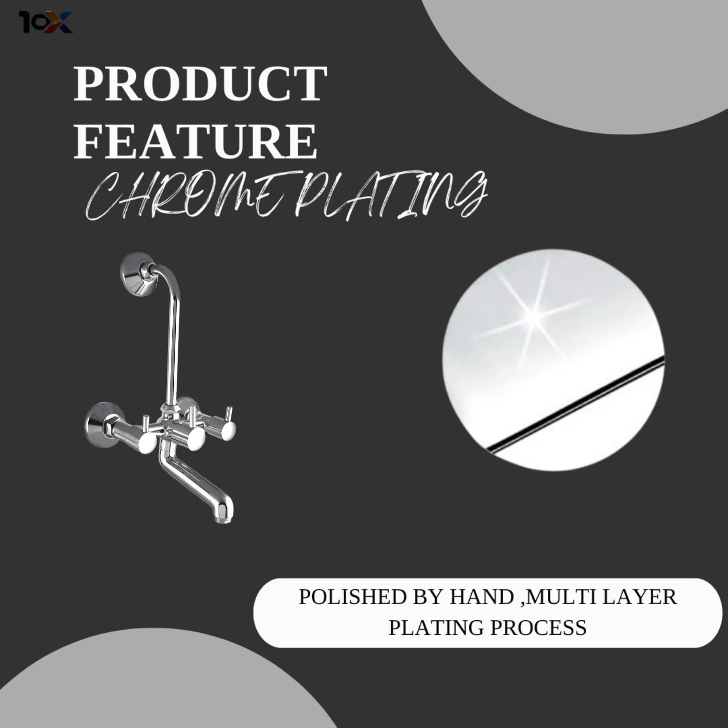 10X Brass Wall Mixer 2 IN 1 For Bathroom WM-9088 with Provision