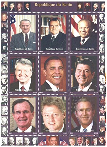 Stamp presidente degli Stati Uniti da Collezione - 9 francobolli dei presidenti americani - Unmounted e unhinged