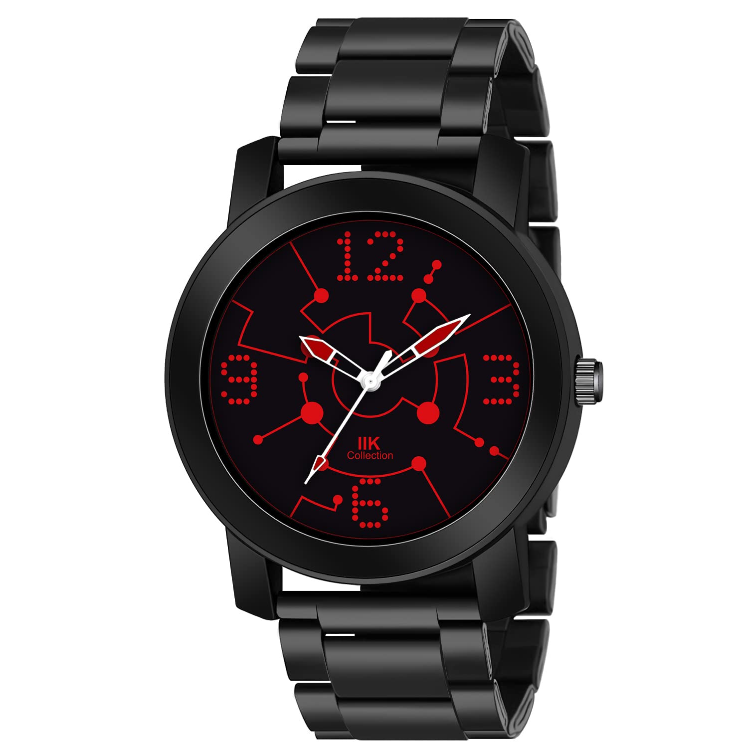 IIK COLLECTION Round Creative Dial with Stainless Steel Mettallic Bracelet Chain Strap Analogue Wrist Watch for Men and Boys (B0B3HZY173) Amazon Price History, Amazon Price Tracker