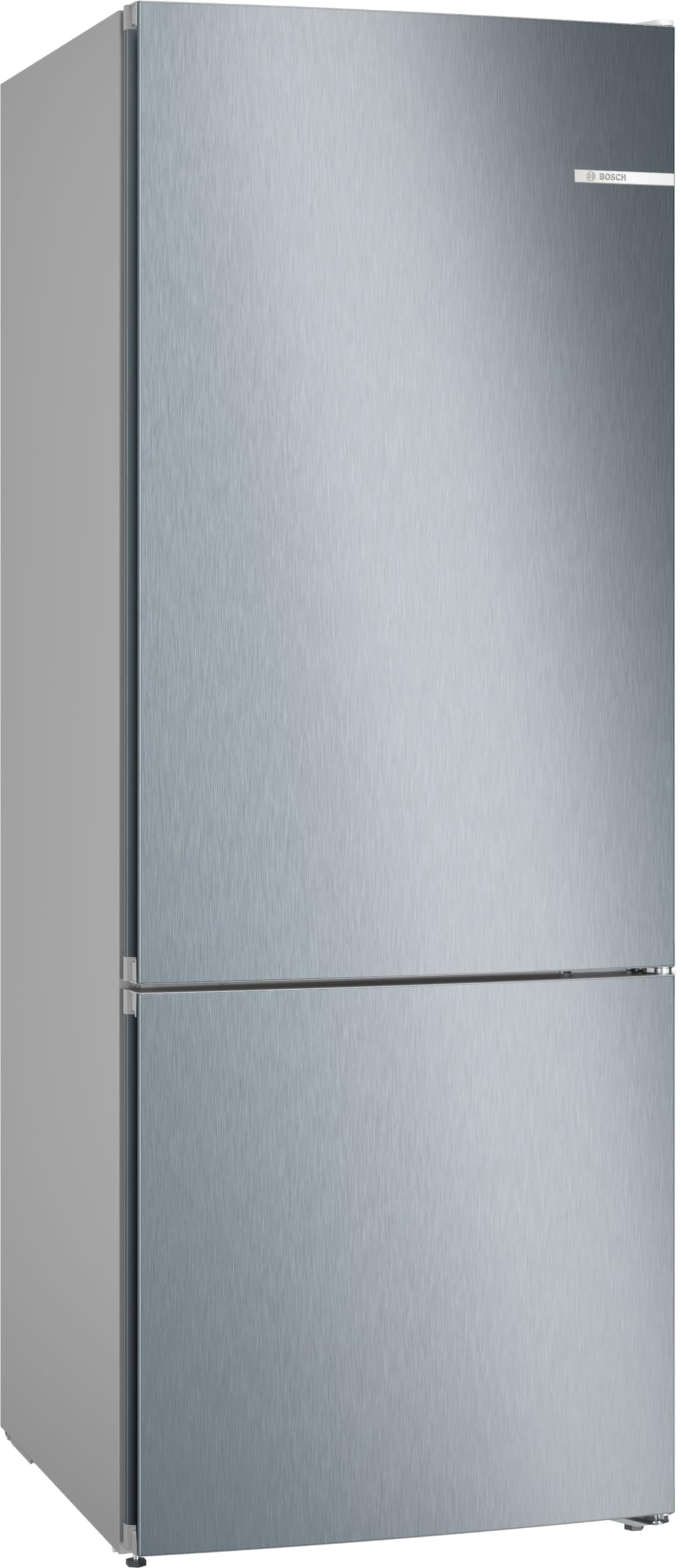 Bosch Series 4 Free-Standing Bottom Freezer Refrigerator 530 Liters, 186 x 70 cm Stainless steel look, VitaFresh,LED light, KGN55VL21M, 1 Year Manufacturer Warranty