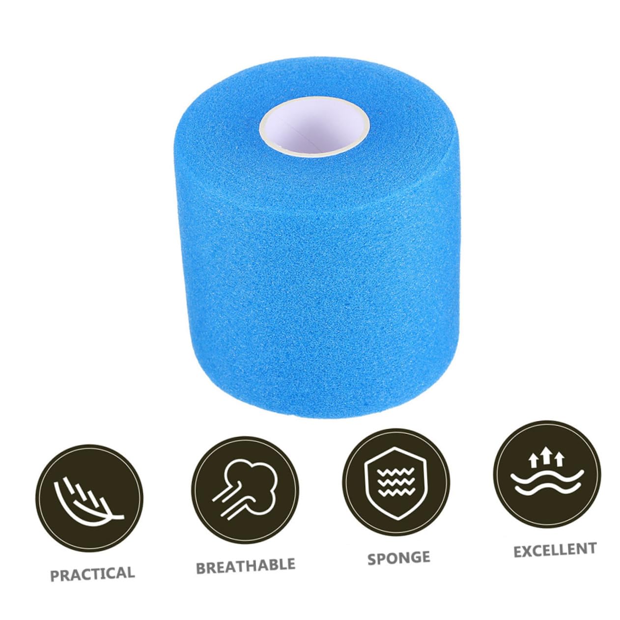 Happyyami 3 Rolls Sports Shock Absorbing Belt Athletic Tape Boxing Tape for Hands Breathable Athlete Tape Wraps for Sports Wrist Protective Tapes Tapes Blue Sponge