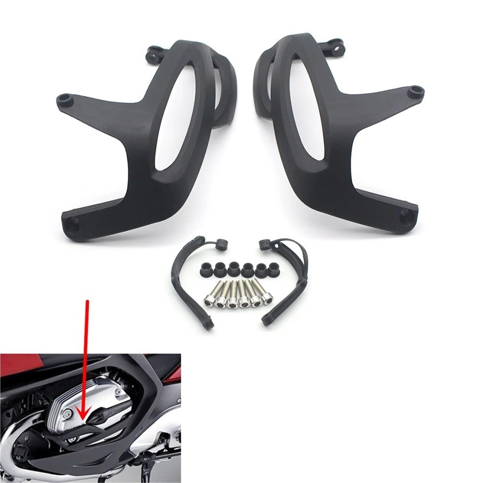 Protezione Guscio Protezione Testata Cilindro Moto Per BMW R1200GS R1200S 2004-2008 R1200 R 1200 GS S 1200GS 1200S Motore Protezioni Coperture Motore Moto