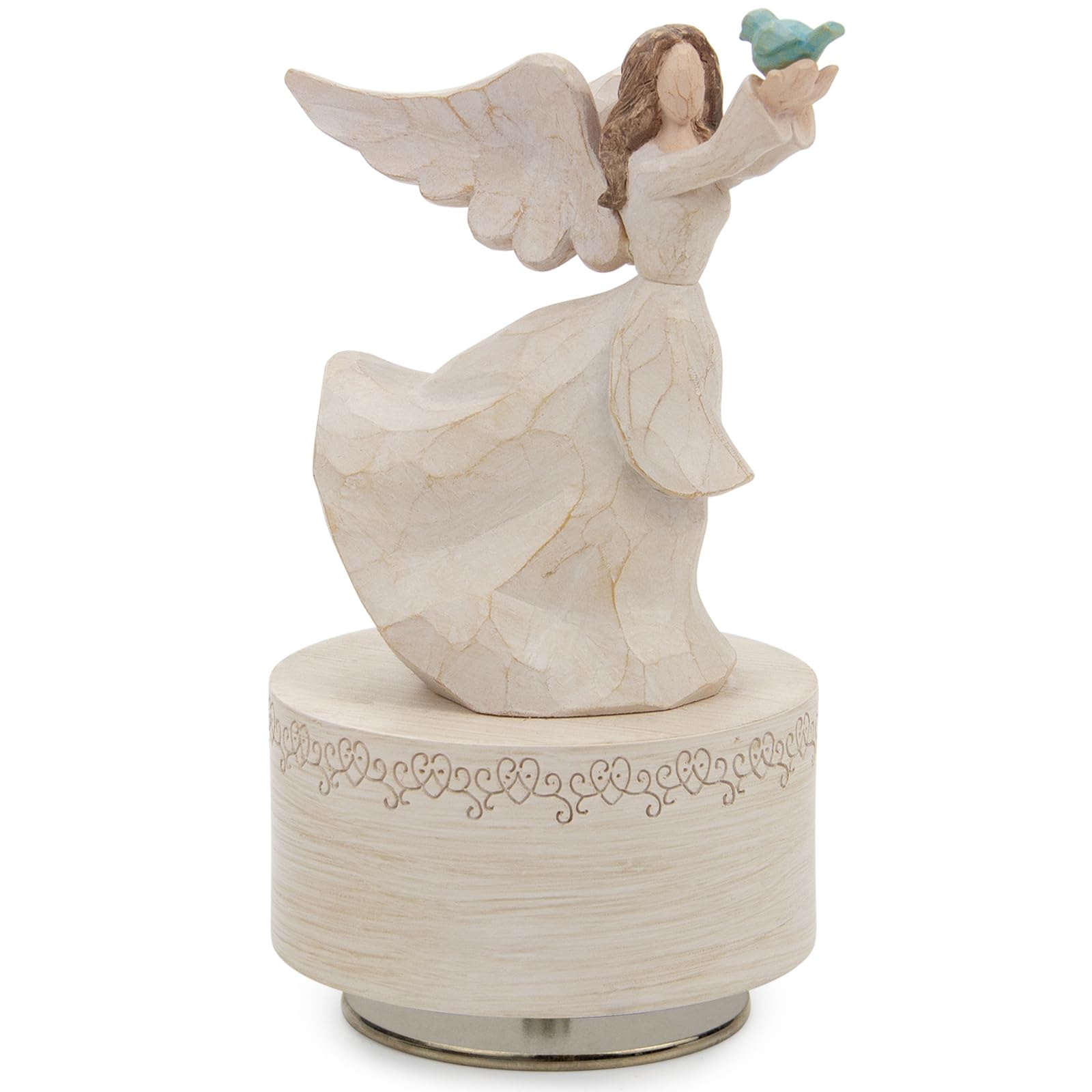YT3 Studio Music Box, Guardian Angel Musical Box Figurine Holding Dove, Sculpted Hand-Painted Music Boxes Figures Wind Up Angel Musical Boxes for Women Girls in Christmas Birthday Anniversary