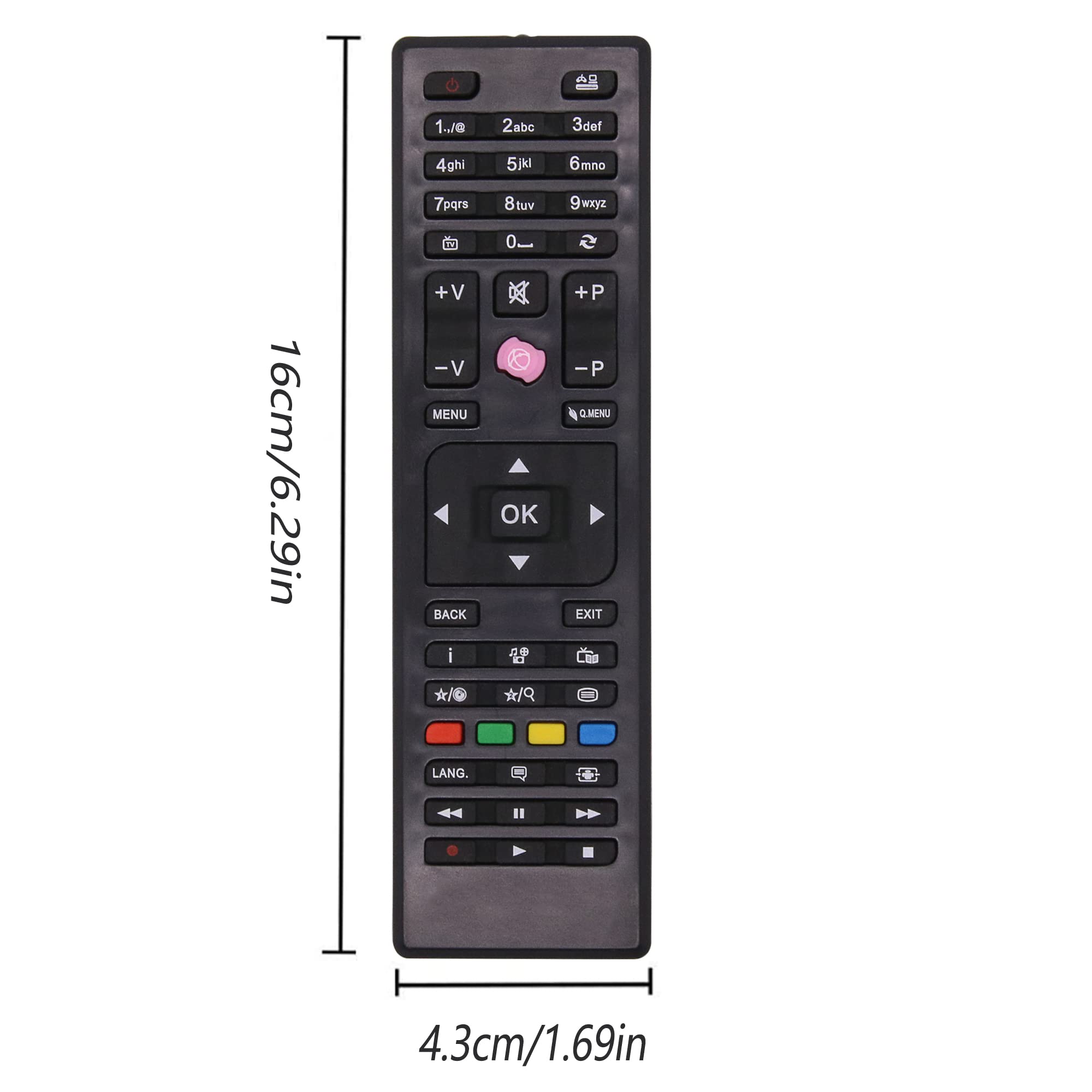 Riry RC4875 Télécommande Universelle pour TV Tucson Continental Edison Techwood Listo Clayton AYA Grandin Hyudai Technika Telefunken Edenwood Digihome Oceanic - Aucune Configuration Nécessaire