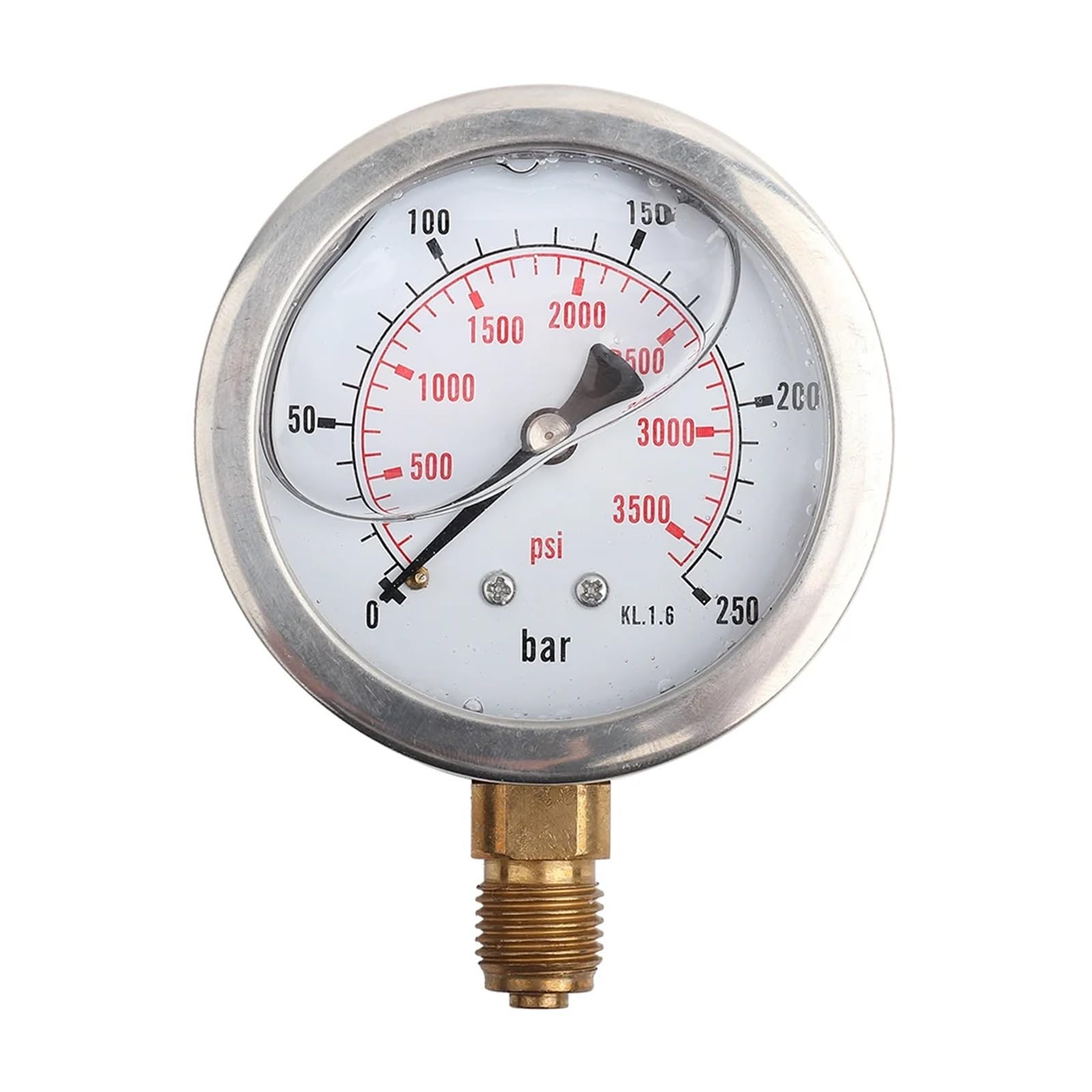 Hydrauliczny ciśnieniomierz, manometr hydrauliczny, 0-250 bar, 0-3750 PSI, G1/4, tarcza 63 mm, ciśnieniomierz