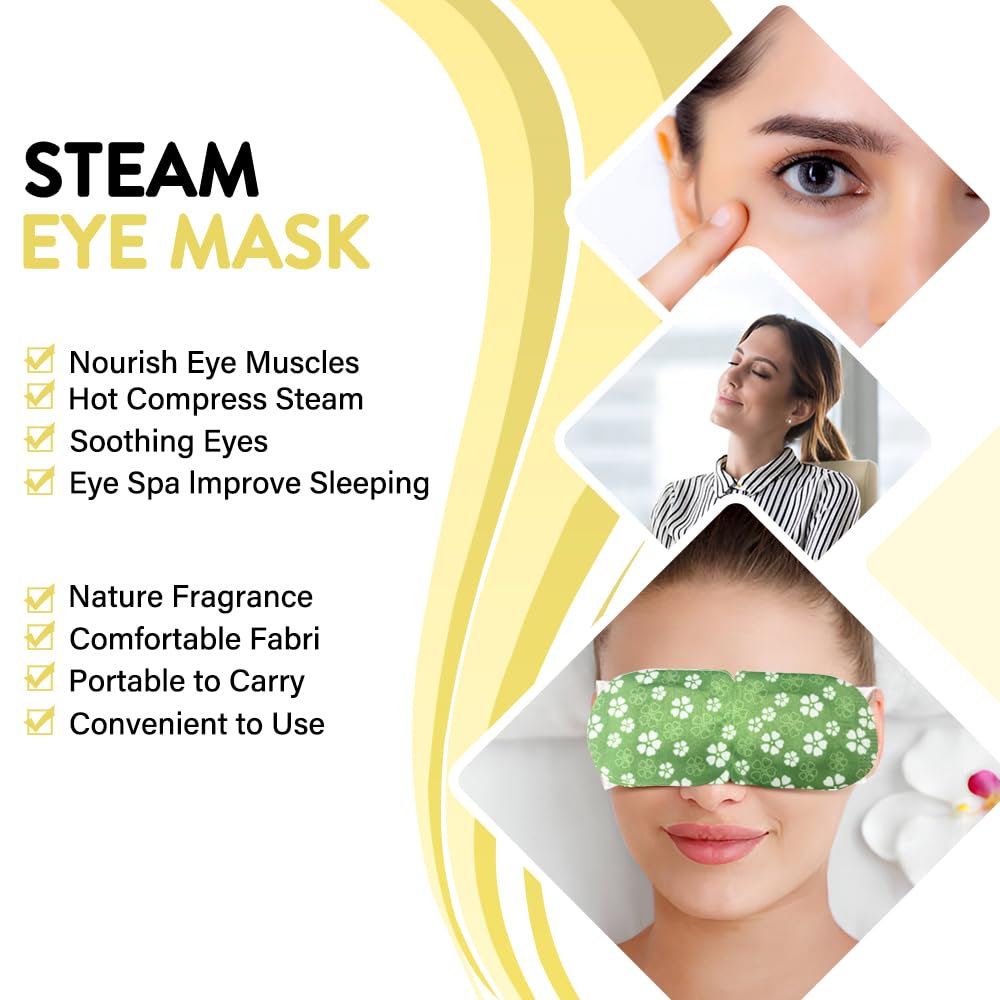 Minidiva Steam Eye Mask, 10Pcs Self-Heating for Dry Eyes Dark Circles & Stress Relief (Chamomile), 1 count (Pack of 10) - Image 3