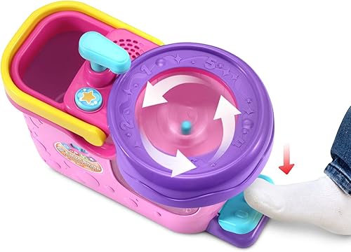 Miniatura 3 de LeapFrog Clean Sweep Learning Caddy, juego de juguetes de limpieza para trapeador y escoba para niños de 3 a 5 años, color rosa