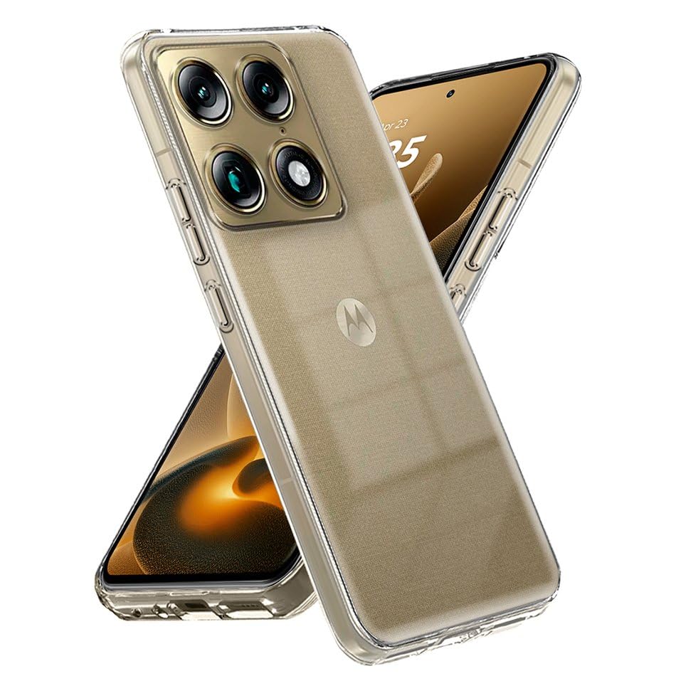 Image of Fashionury Crystal Clear Case for Motorola Signature 5G | Yellowing Resistance | Transparent TPU Silicone | Raised Camera Lips | Slim Transparent Cover