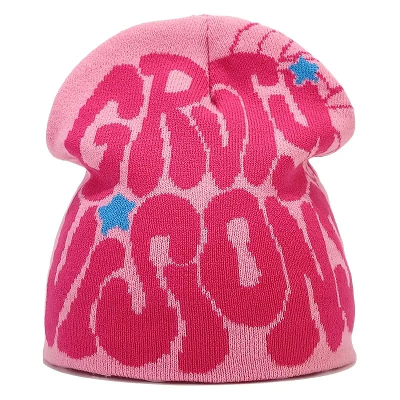 Printed Beanie Hat, Y2K Beanies Winter Hats Streetwear Skull Cap Double-Layer Knitted Beanies Warm Knit Beanie, Hip Hop Streetwear Clothing Ski Hats-image-11
